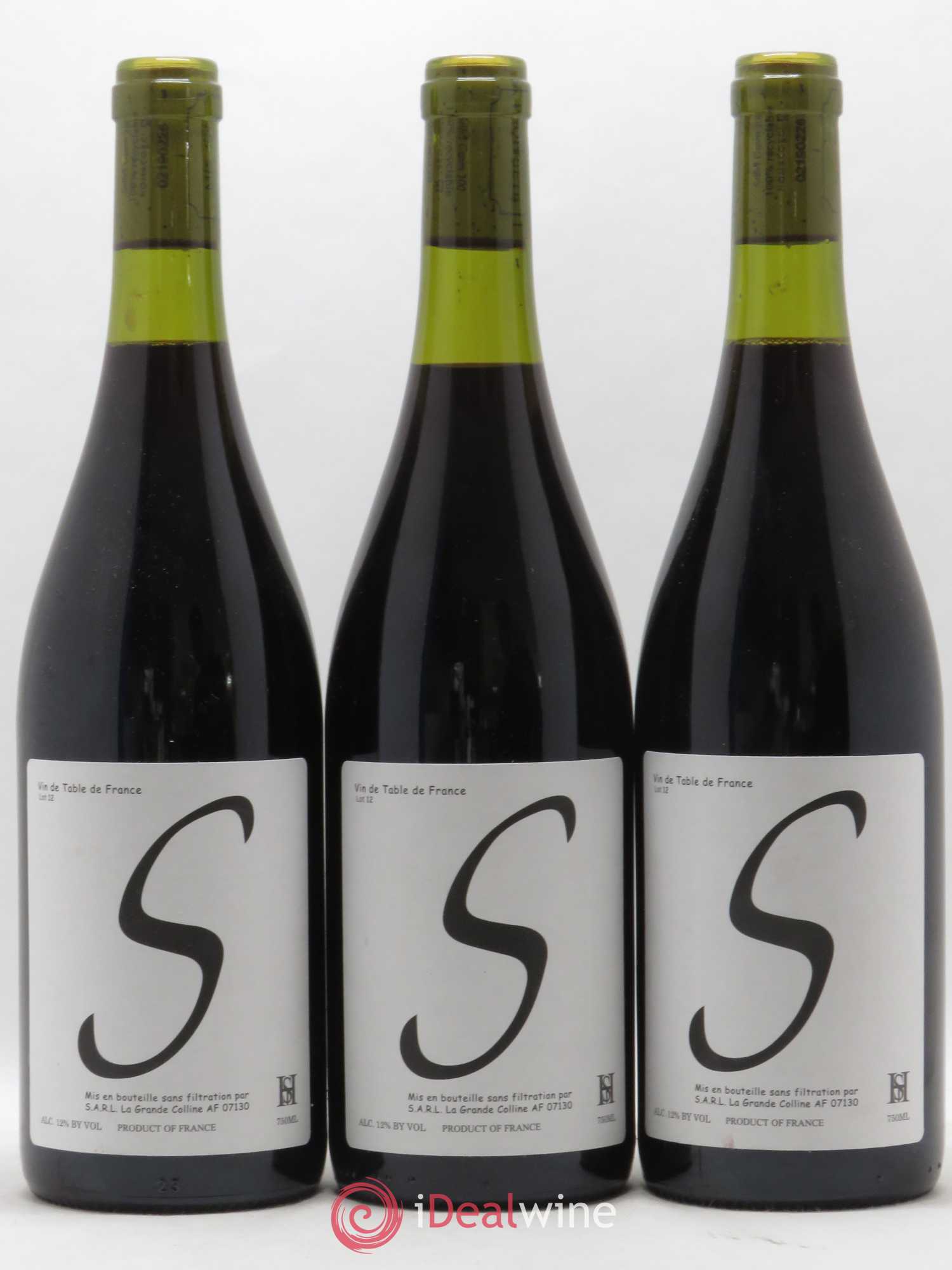 Vin de France Cuvée S Hirotake Ooka - Domaine La Grande Colline 2012 - Lot de 3 bouteilles - 0