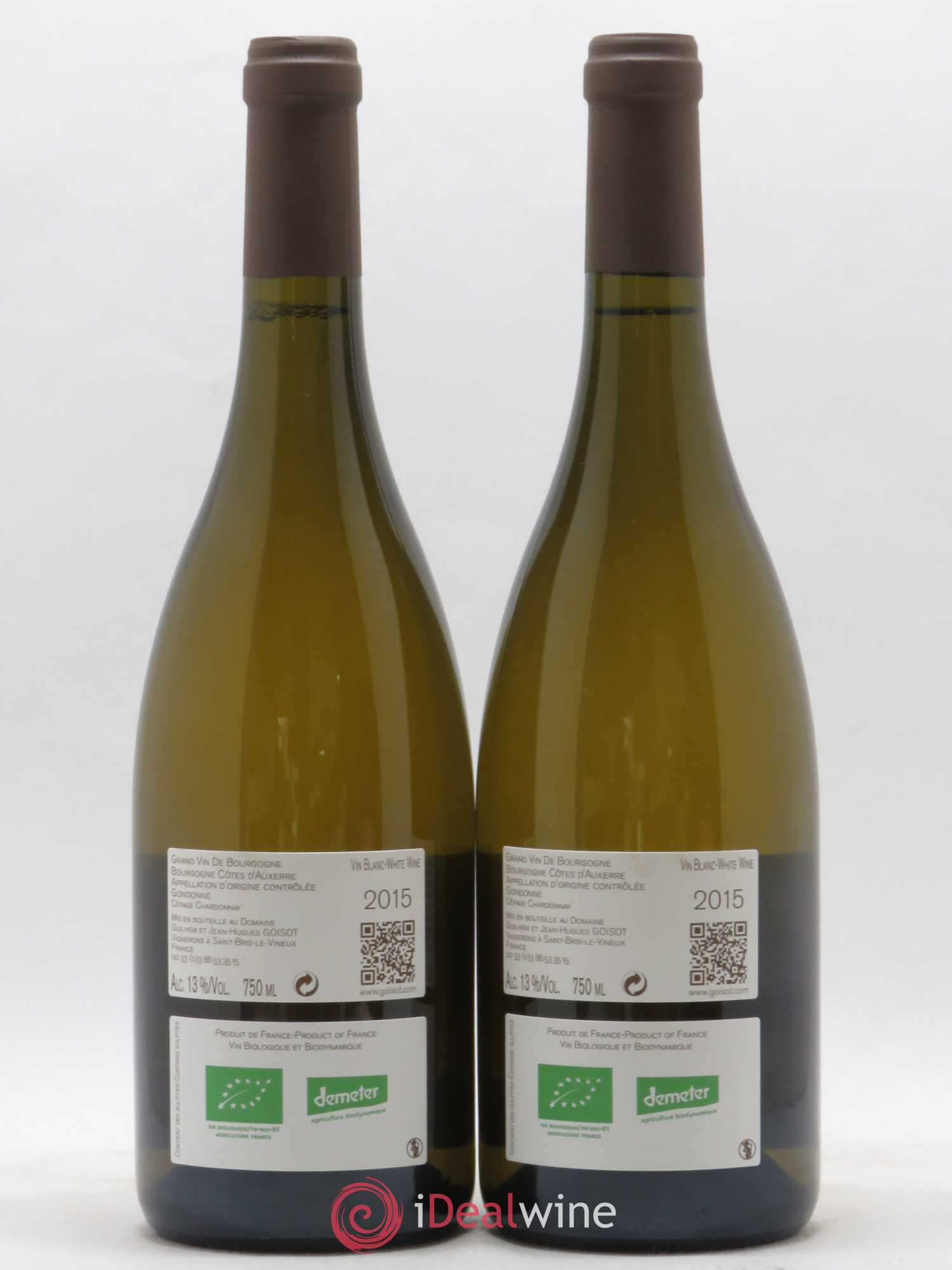 Bourgogne Côtes d'Auxerre Gondonne Goisot 2015 - Lot de 2 bouteilles - 1