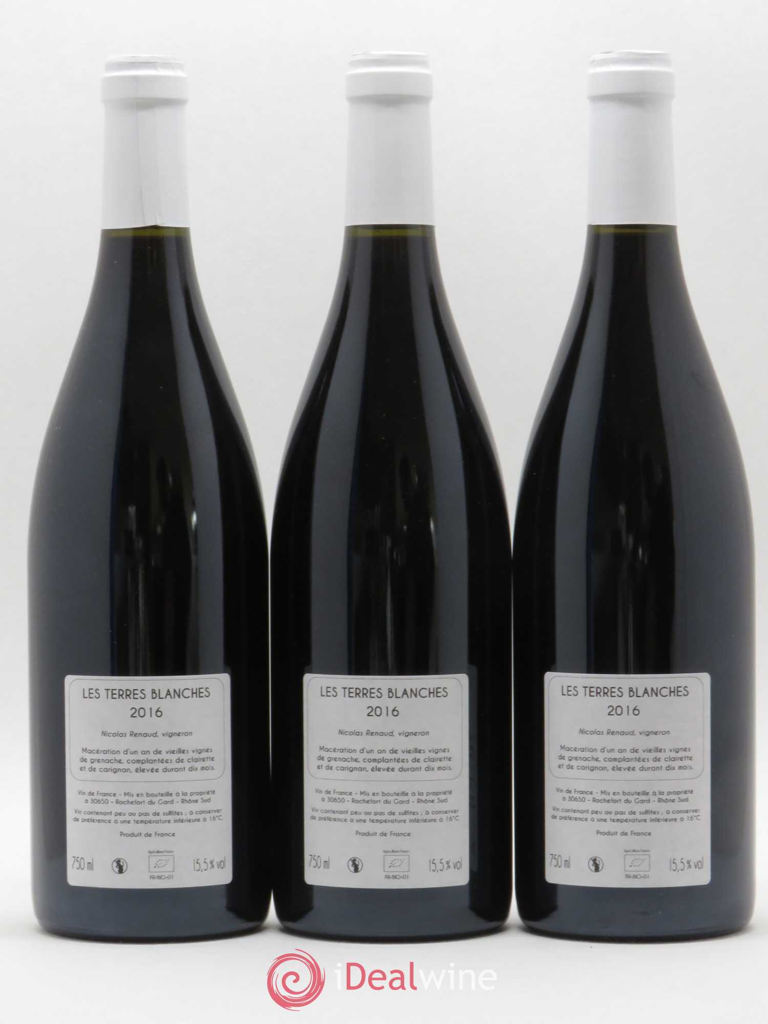 Vin de France Les Terres Blanches Vieilles vignes Clos des Grillons 2016 - Lot de 3 bouteilles - 1