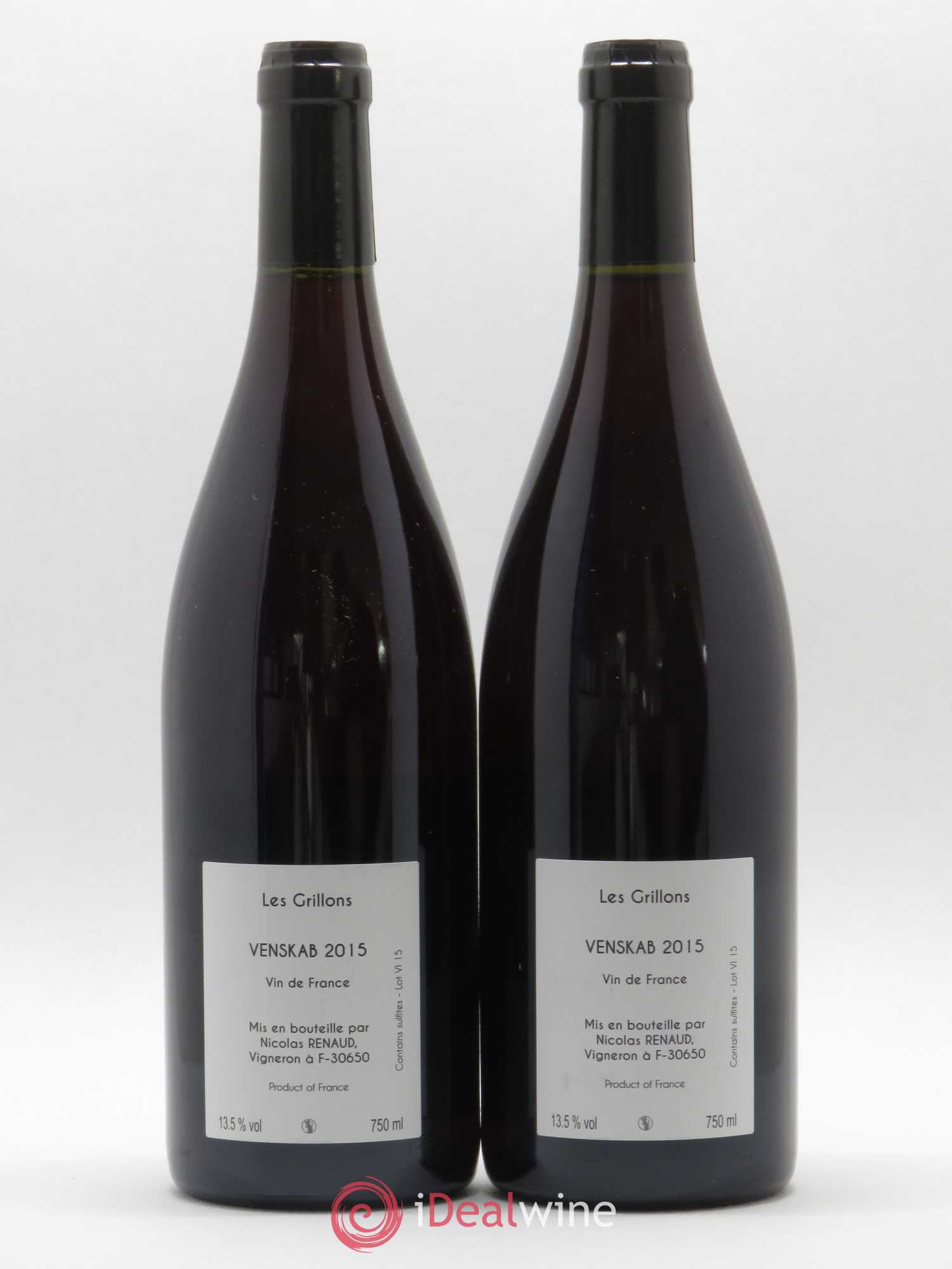 Vin de France Venskab Clos des Grillons 2015 - Lot de 2 bouteilles - 1