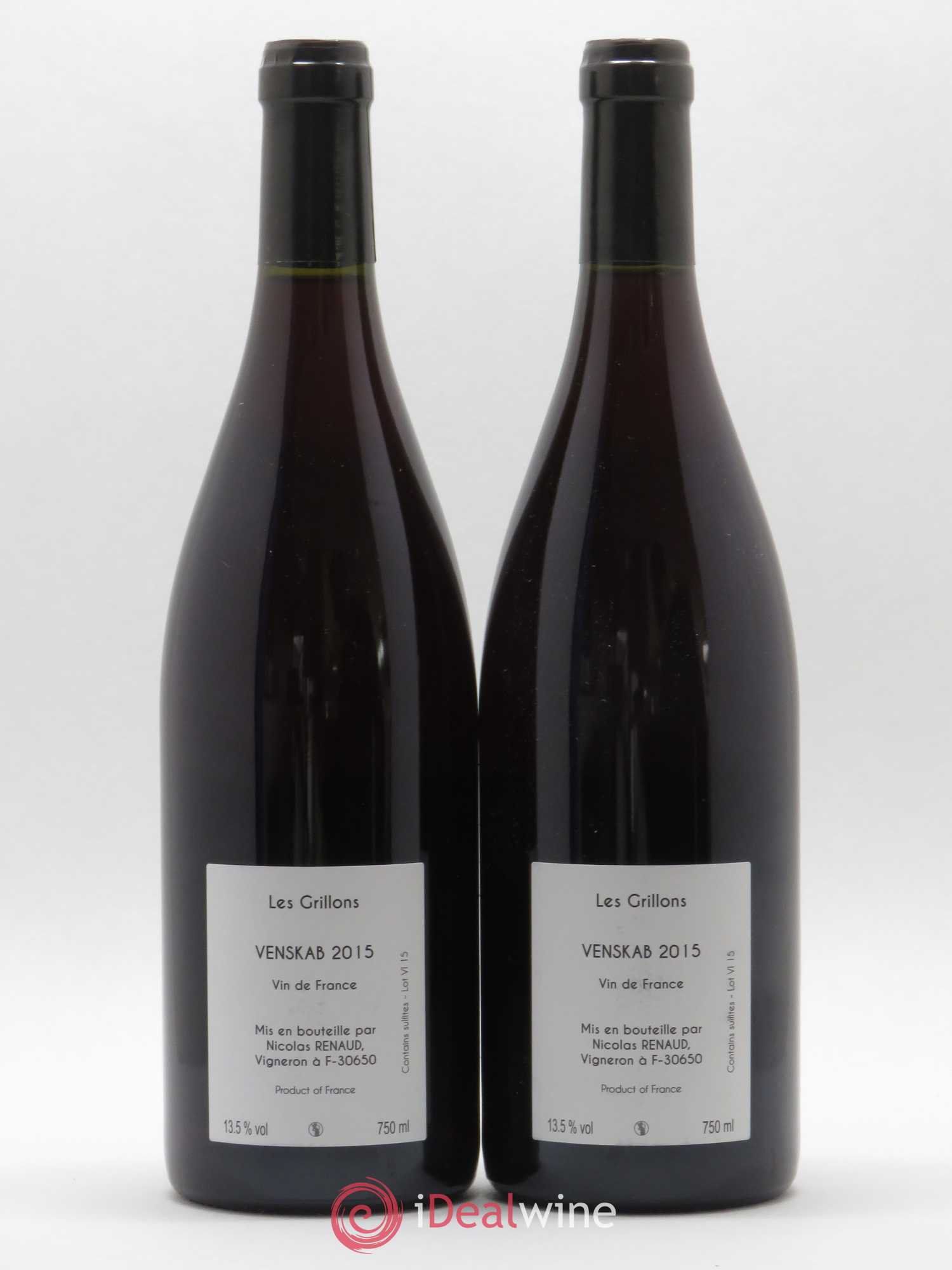 Vin de France Venskab Clos des Grillons 2015 - Lot de 2 bouteilles - 1