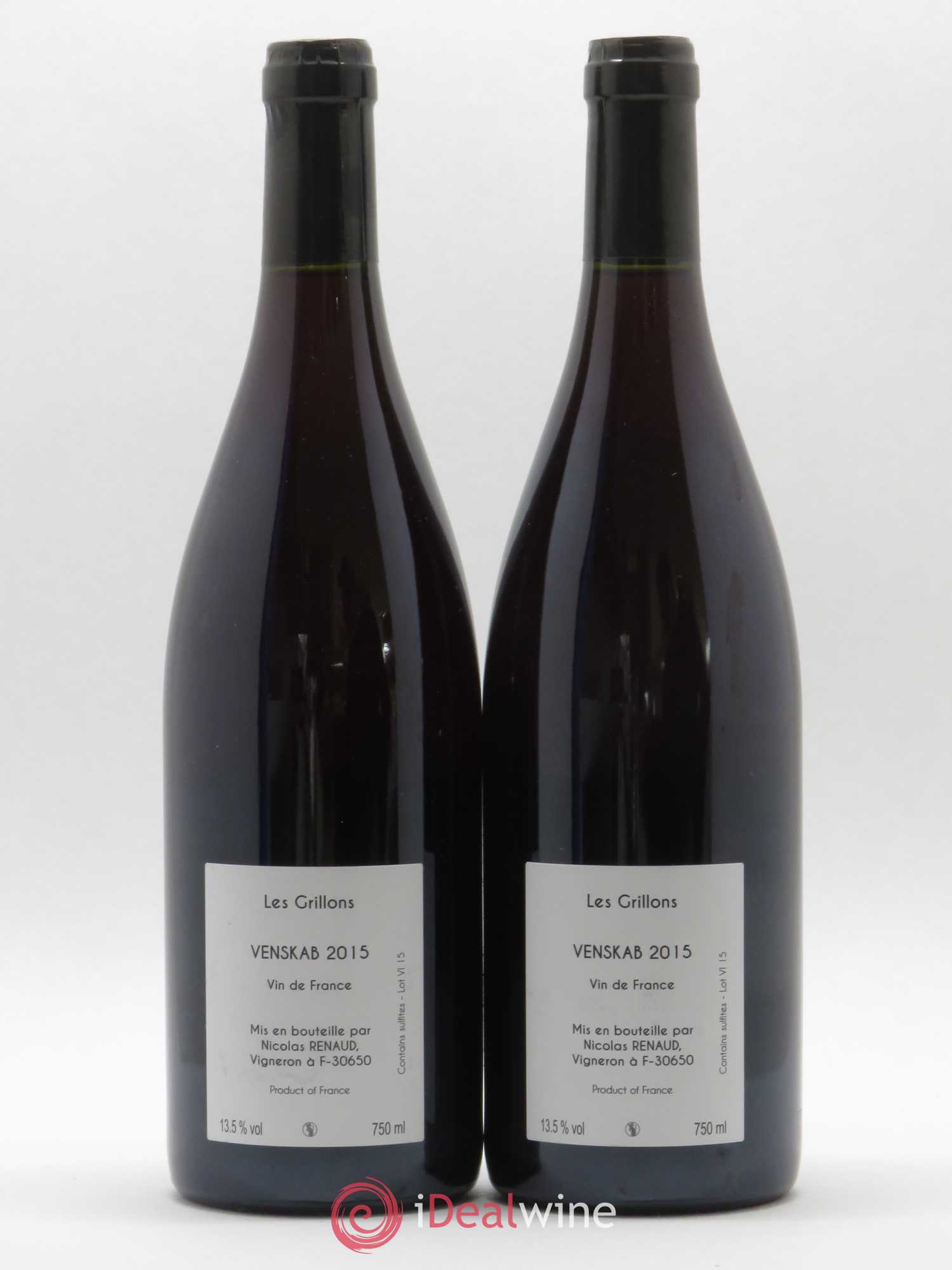Vin de France Venskab Clos des Grillons 2015 - Lot of 2 bottles - 1