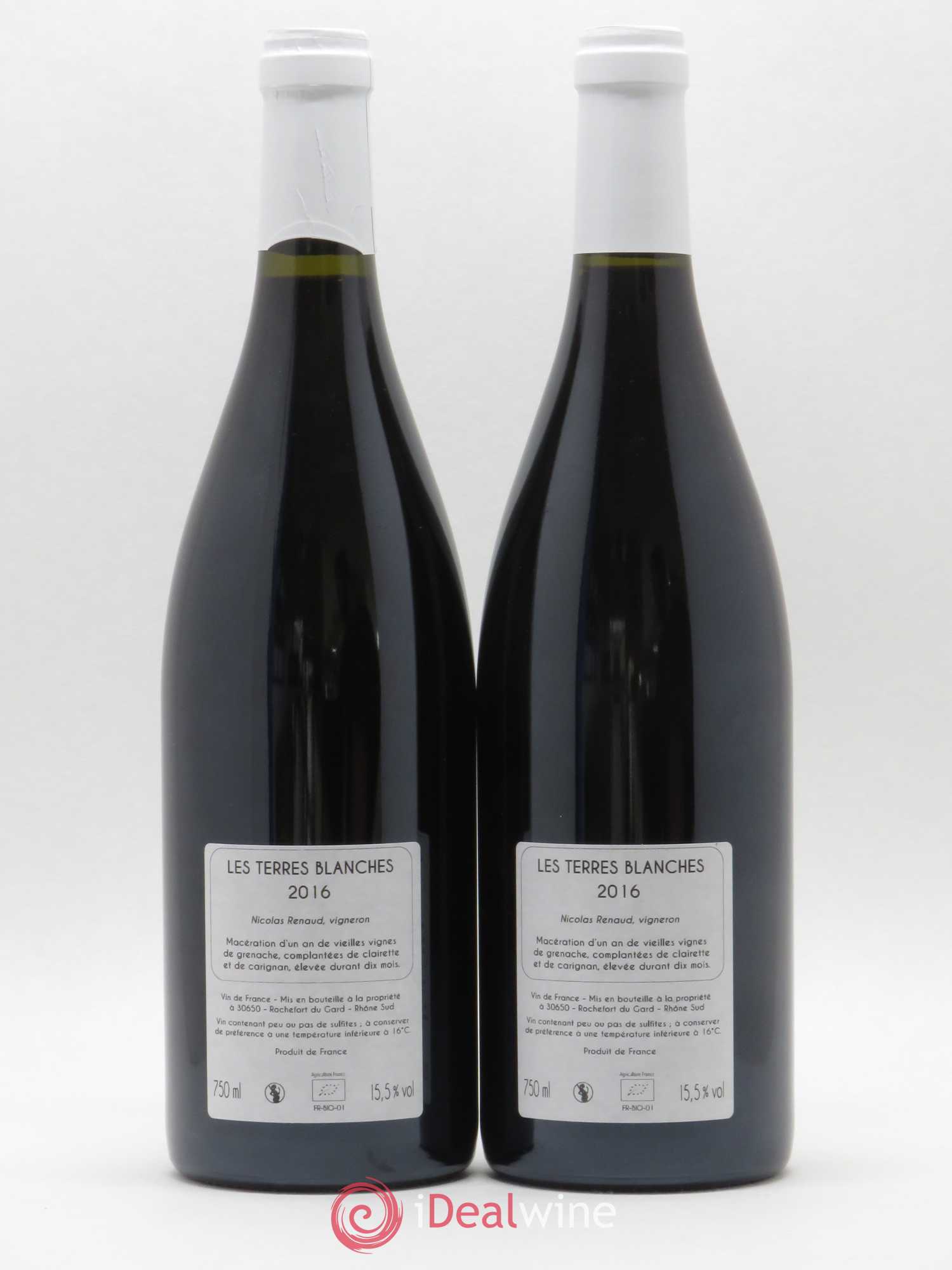 Vin de France Les Terres Blanches Vieilles vignes Clos des Grillons 2016 - Lot de 2 bouteilles - 1