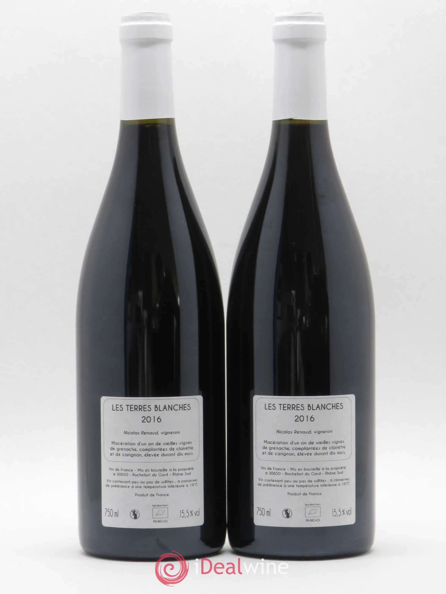 Vin de France Les Terres Blanches Vieilles vignes Clos des Grillons 2016 - Lot de 2 bouteilles - 1