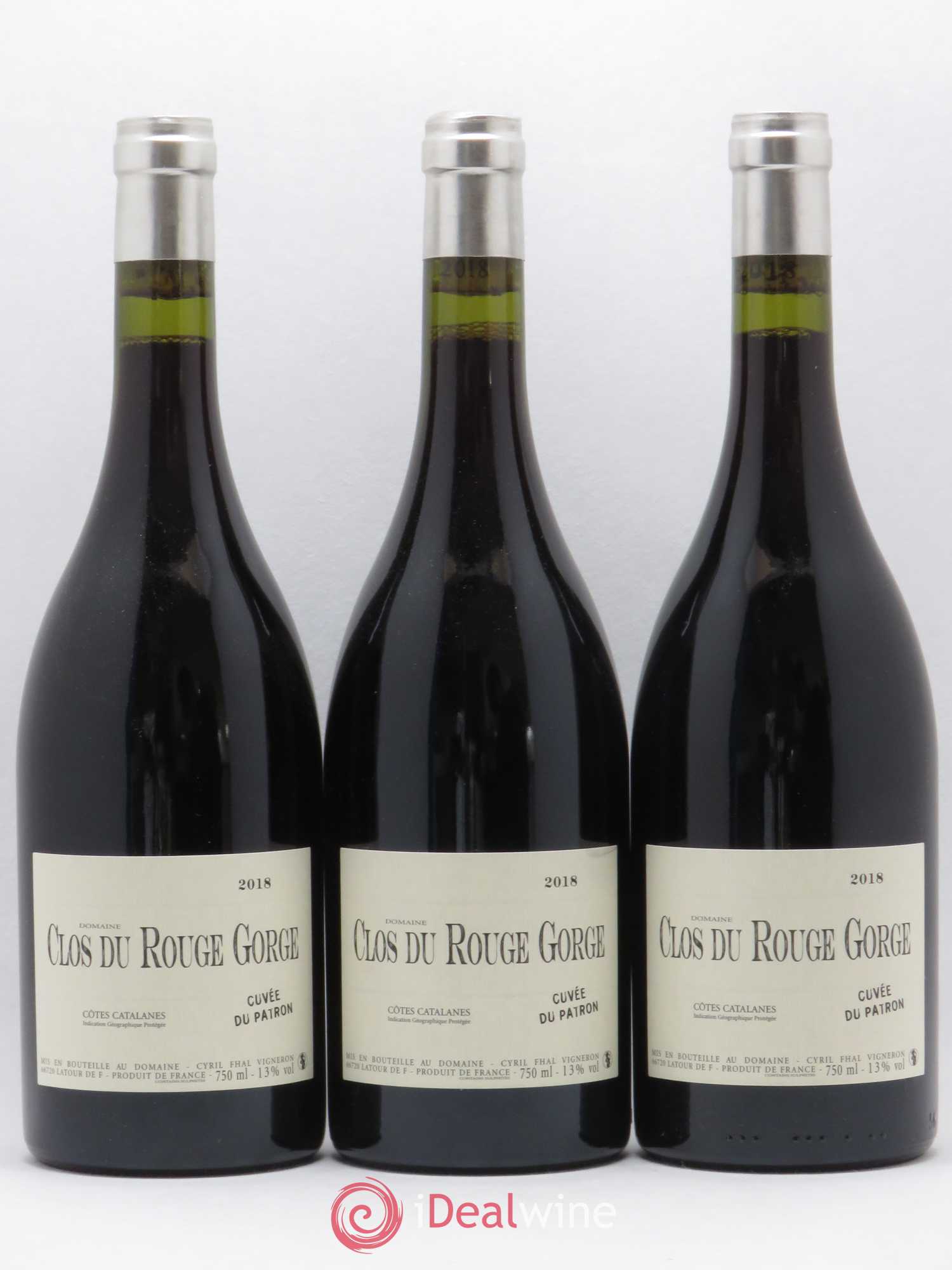 Côtes Catalanes Clos du Rouge Gorge Cuvée du Patron Cyril Fhal 2018 - Lot de 3 bouteilles - 0