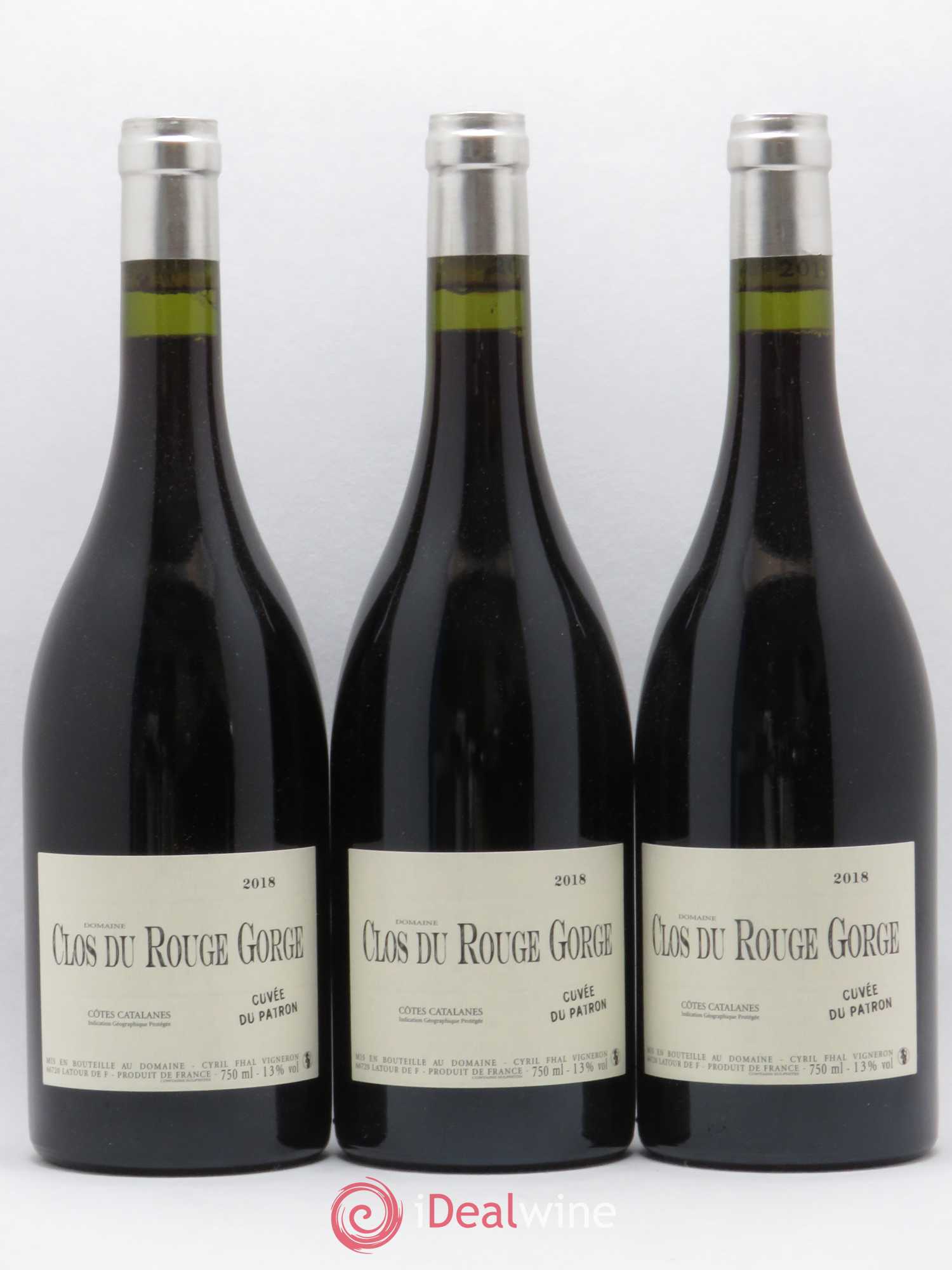 Côtes Catalanes Clos du Rouge Gorge Cuvée du Patron Cyril Fhal 2018 - Lot de 3 bouteilles - 0