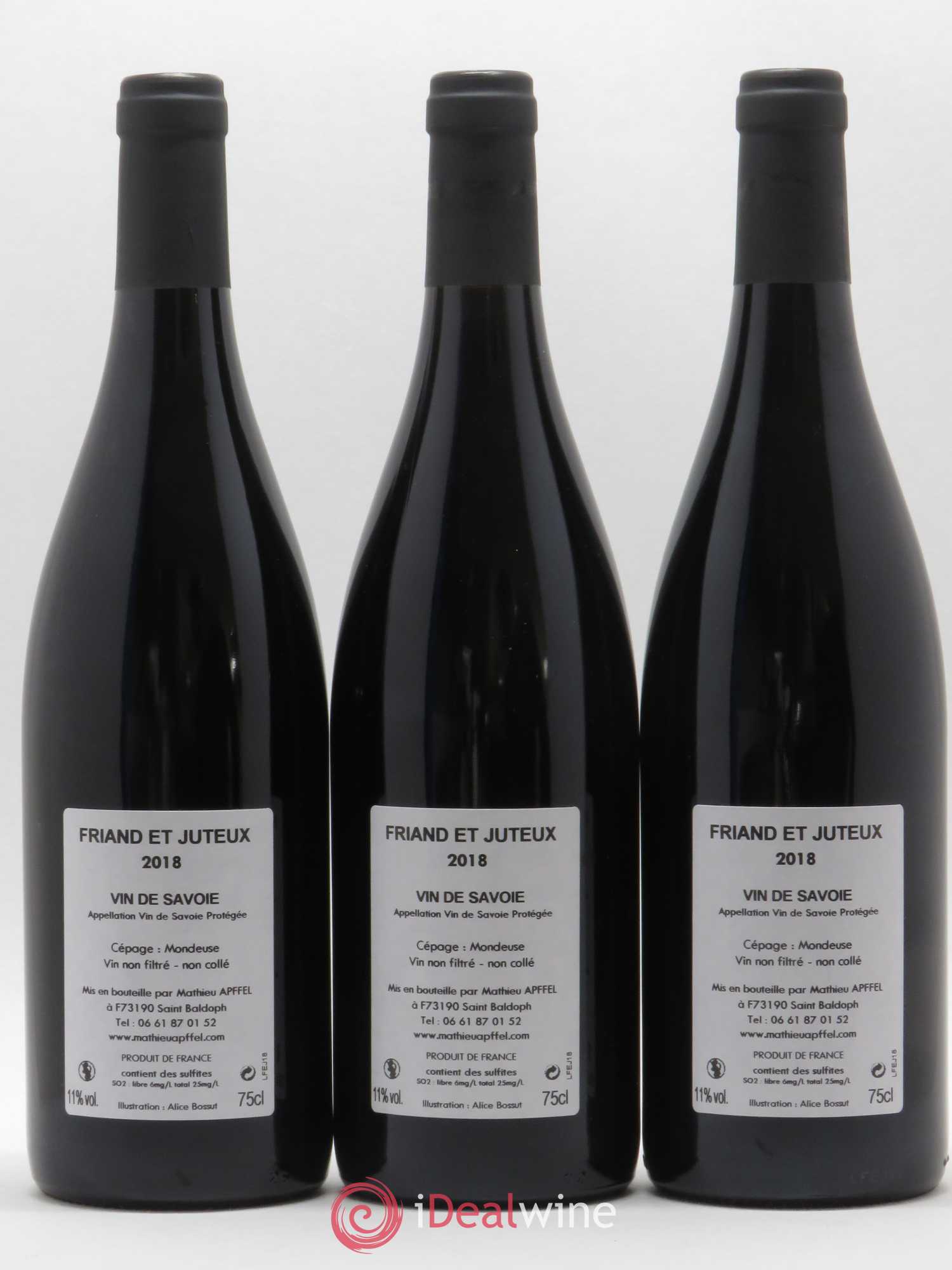 Vin de Savoie Friand et Juteux Mathieu Apffel 2018 - Lot de 3 bouteilles - 1