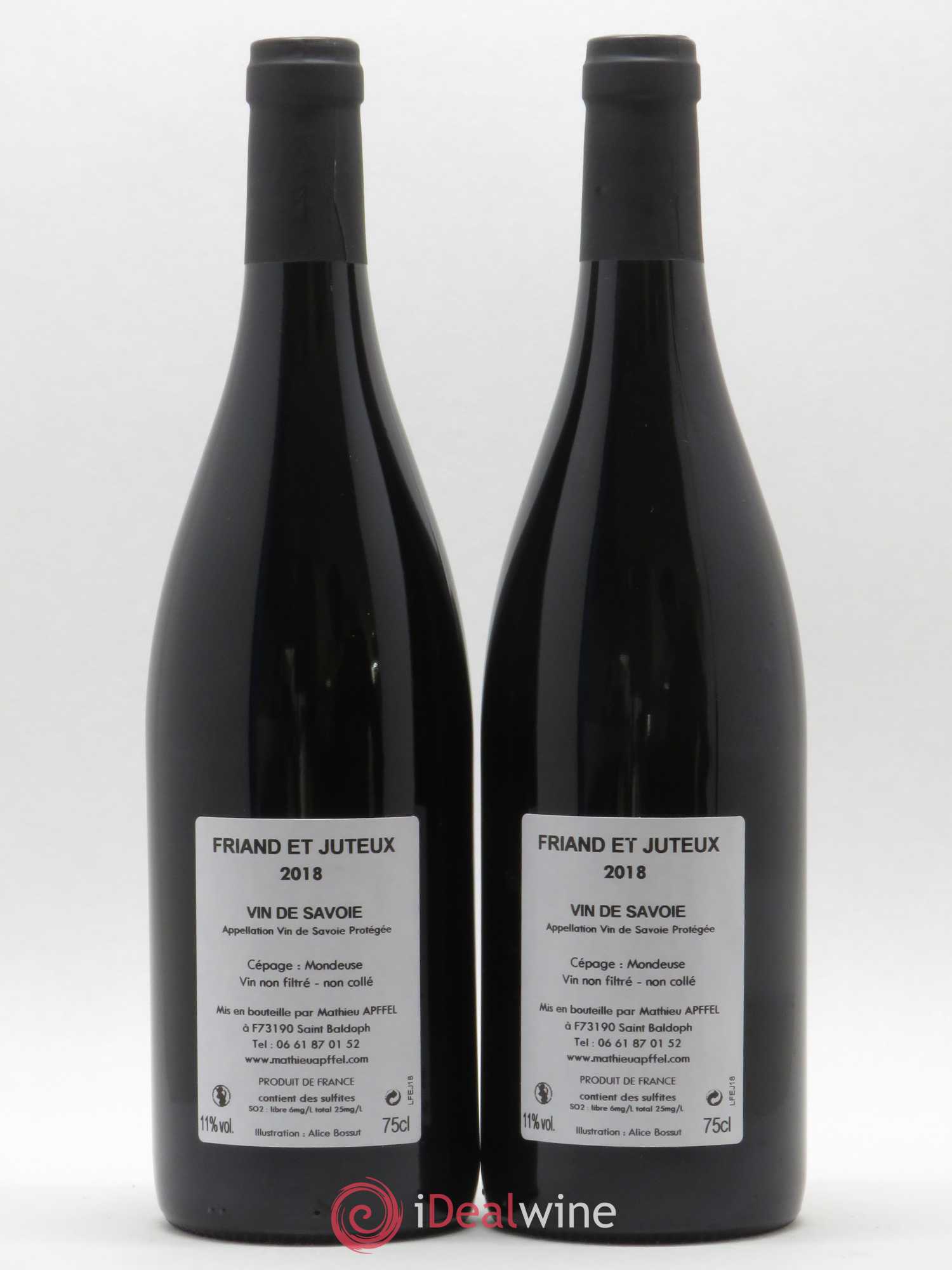 Vin de Savoie Friand et Juteux Mathieu Apffel 2018 - Lot de 2 bouteilles - 1