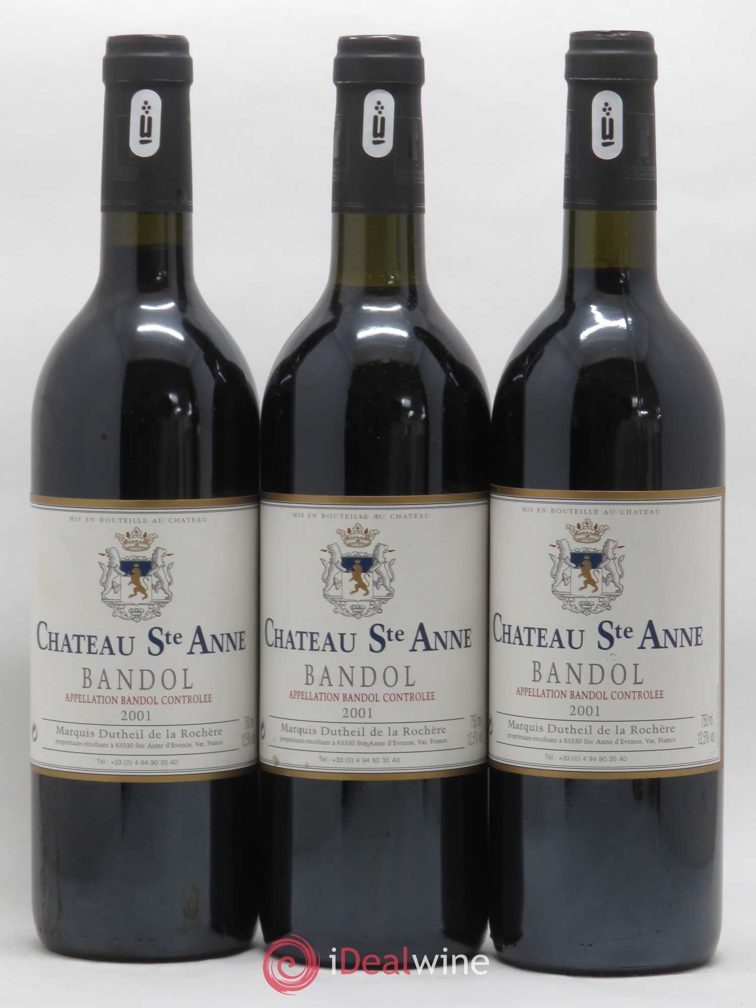 Bandol Château Saint Anne 2001 - Lot de 3 bouteilles - 0