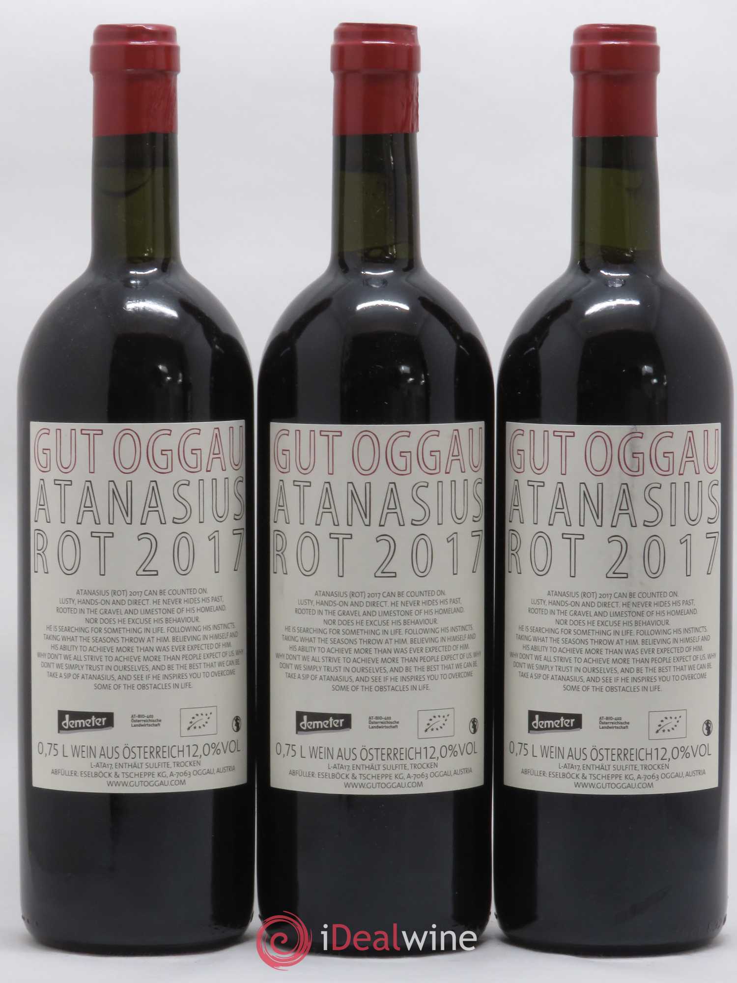 Autriche Atanasius Gut Oggau 2017 - Posten von 3 Flaschen - 1