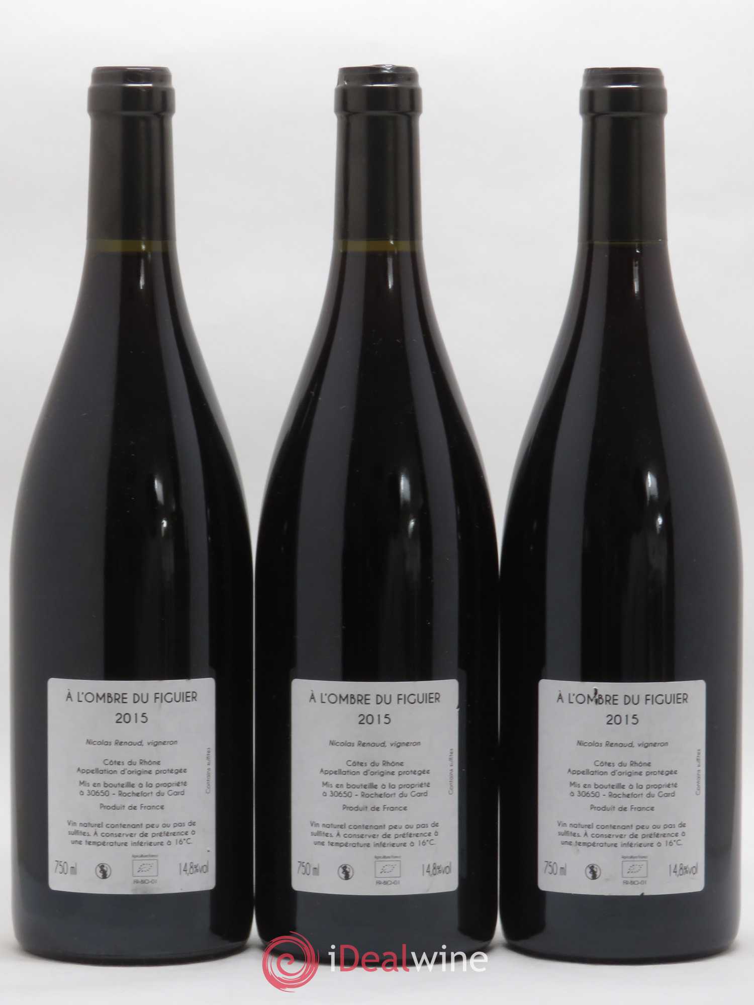 Côtes-du-Rhône A l'ombre du Figuier Clos des Grillons 2015 - Posten von 3 Flaschen - 1