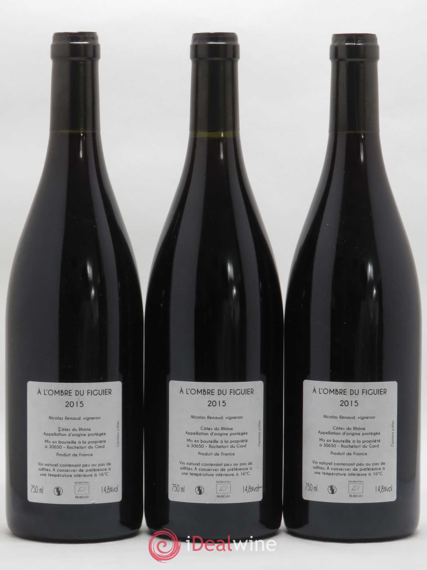 Côtes-du-Rhône A l'ombre du Figuier Clos des Grillons 2015 - Posten von 3 Flaschen - 1