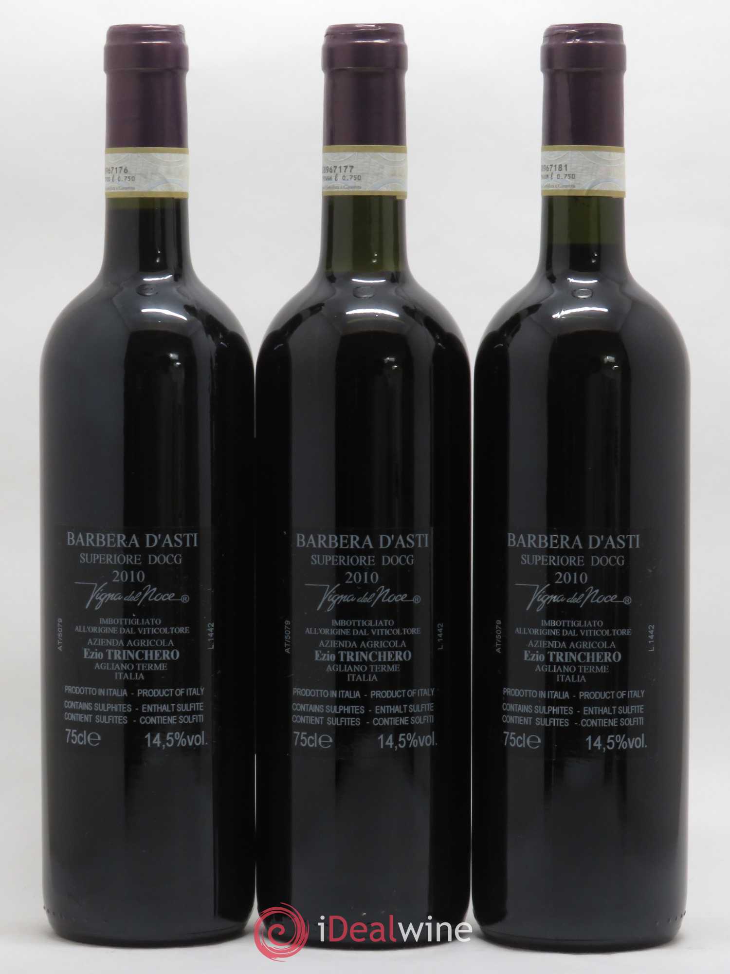 Italie Barbera d'Asti Superiore DOCG Vigna del Nocce Ezio Giacomo Trinchero 2010 - Posten von 3 Flaschen - 1