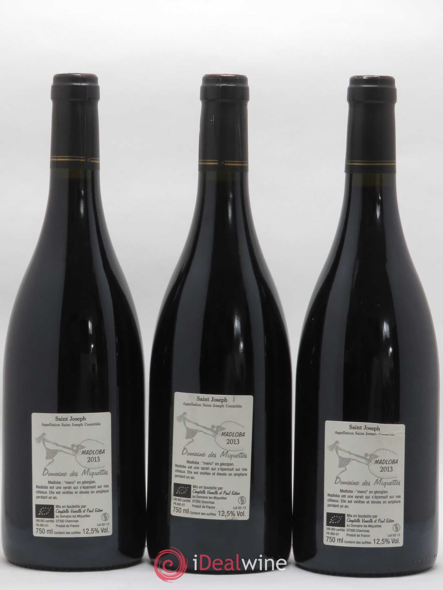 Saint-Joseph Miquettes (Domaine des) Madloba 2013 - Lot de 3 bouteilles - 1