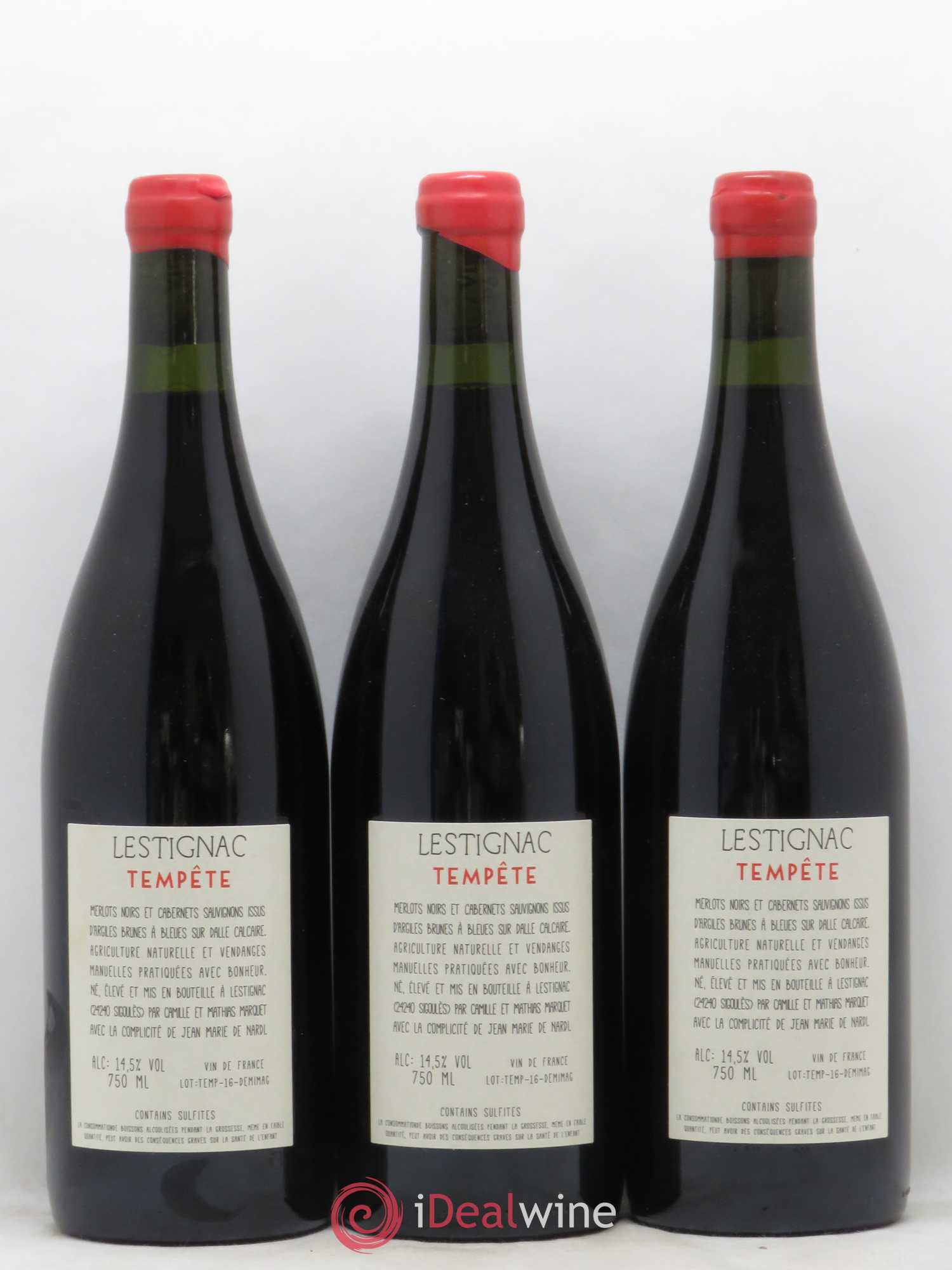 Sud-Ouest Vin de France Tempete Château Lestignac 2016 - Lot de 3 bouteilles - 1