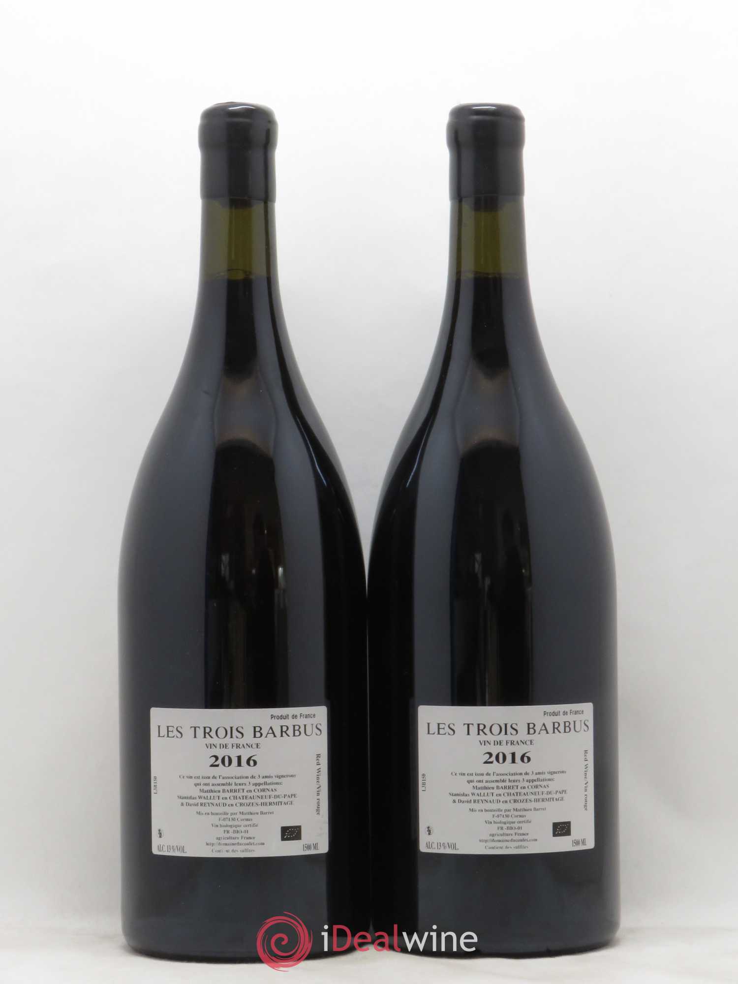 Vin de France Les 3 Barbus Domaine de Villeneuve 2016 - Lot de 2 magnums - 1