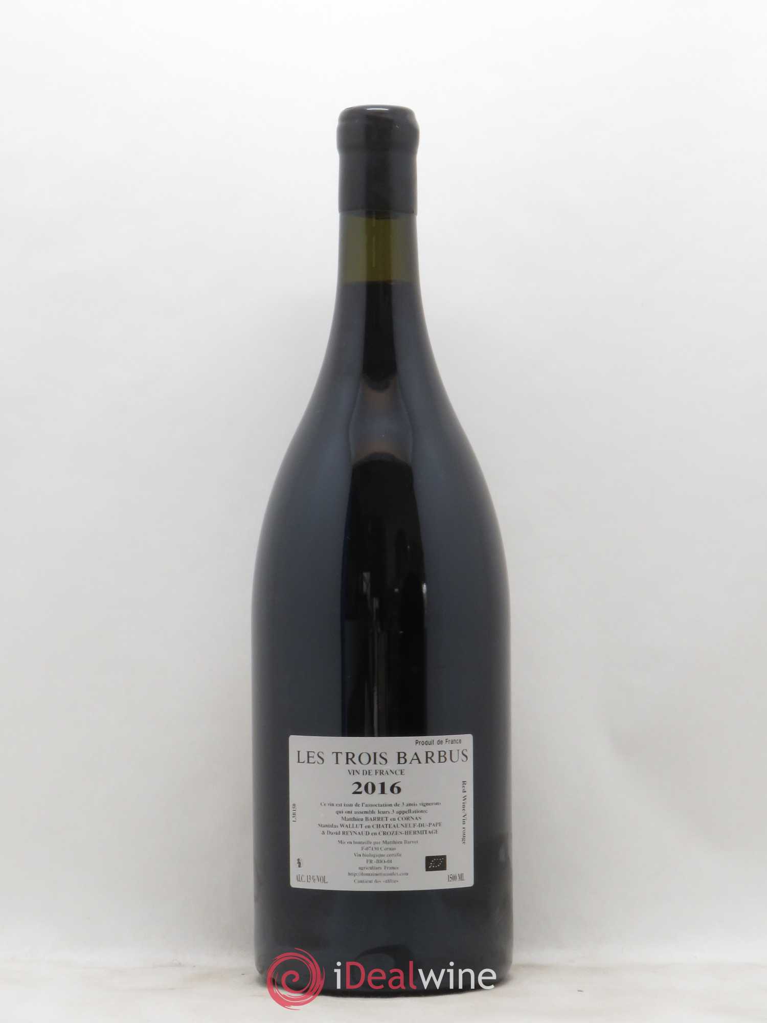 Vin de France Les 3 Barbus Domaine de Villeneuve 2016 - Lot de 1 magnum - 1