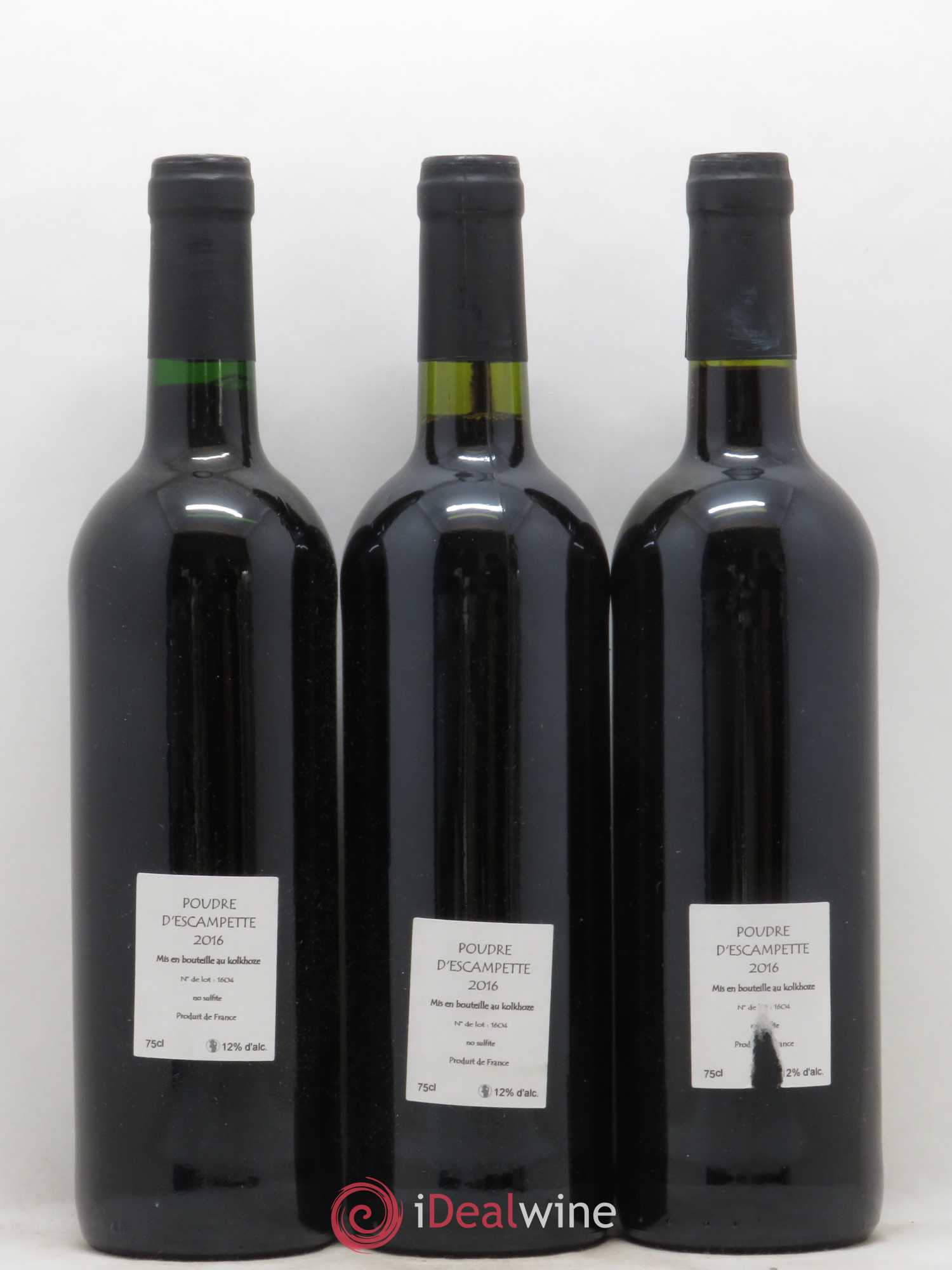 Vin de France Poudre d'Escampette Les Vins du Cabanon - Alain Castex 2016 - Lot de 3 bouteilles - 1