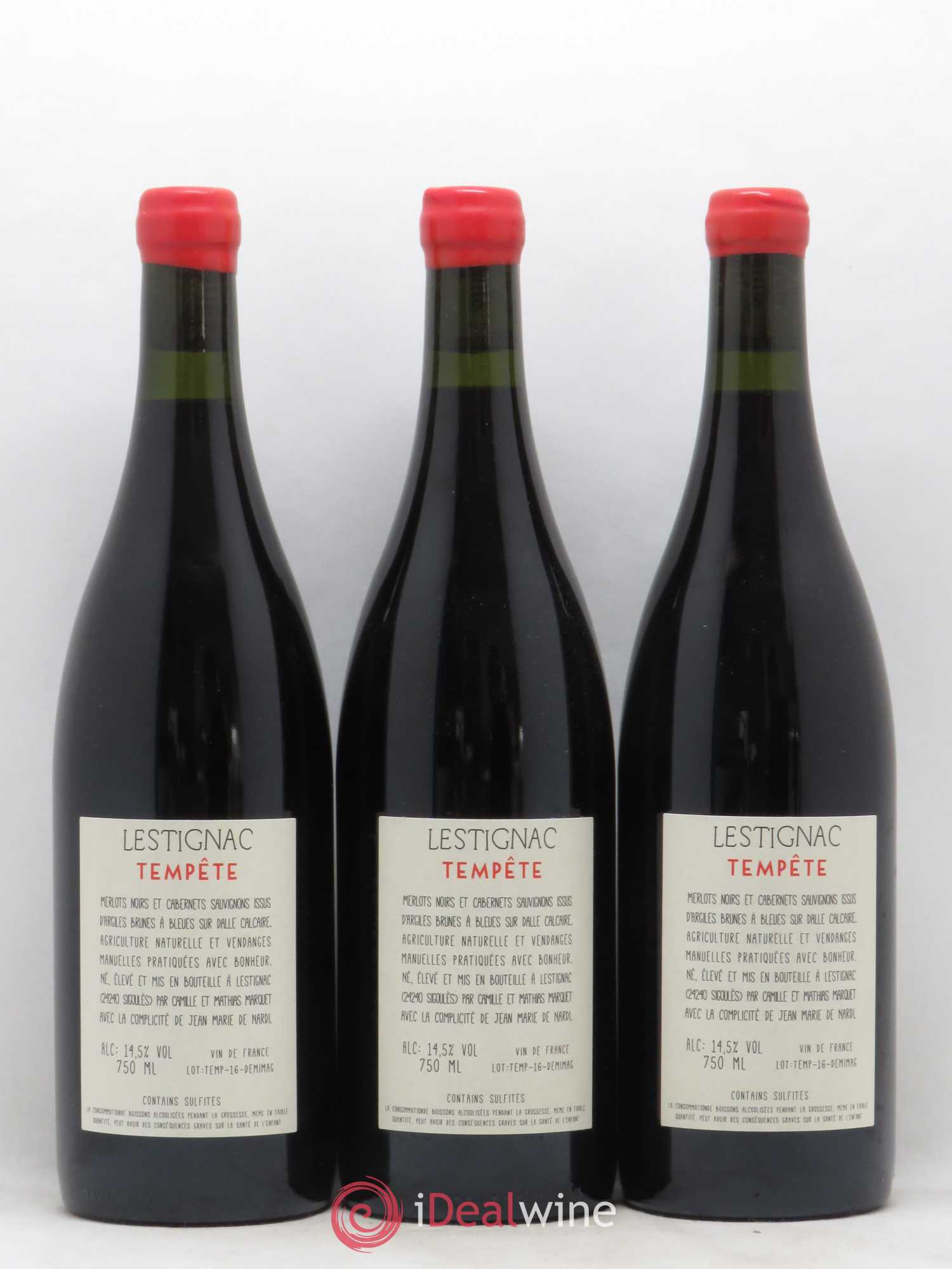 Sud-Ouest Tempete Château Lestignac 2016 - Posten von 3 Flaschen - 1