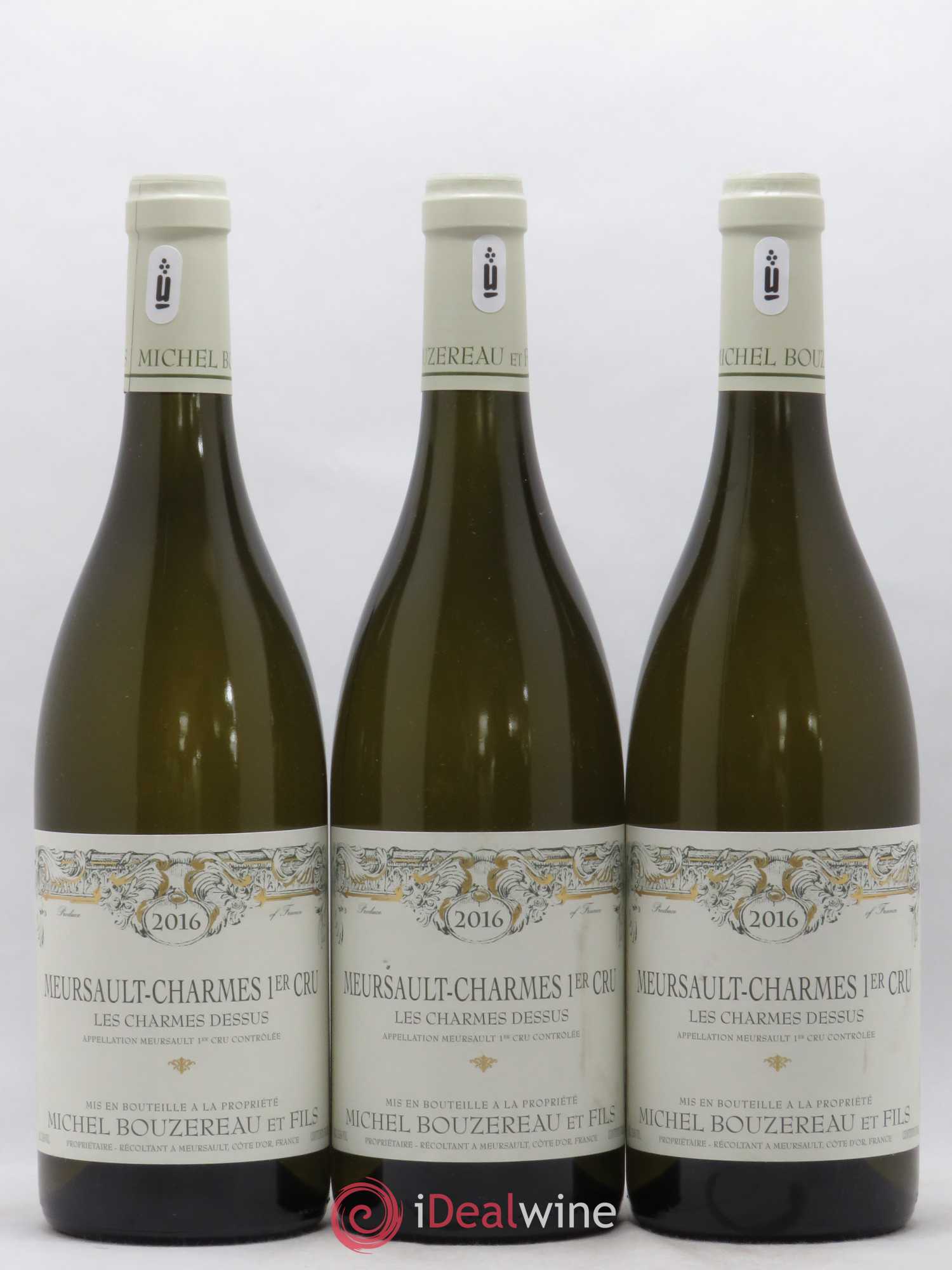 Meursault 1er Cru Charmes Les Charmes Dessus Michel Bouzereau et Fils (Domaine) 2016 - Lot de 3 bouteilles - 0