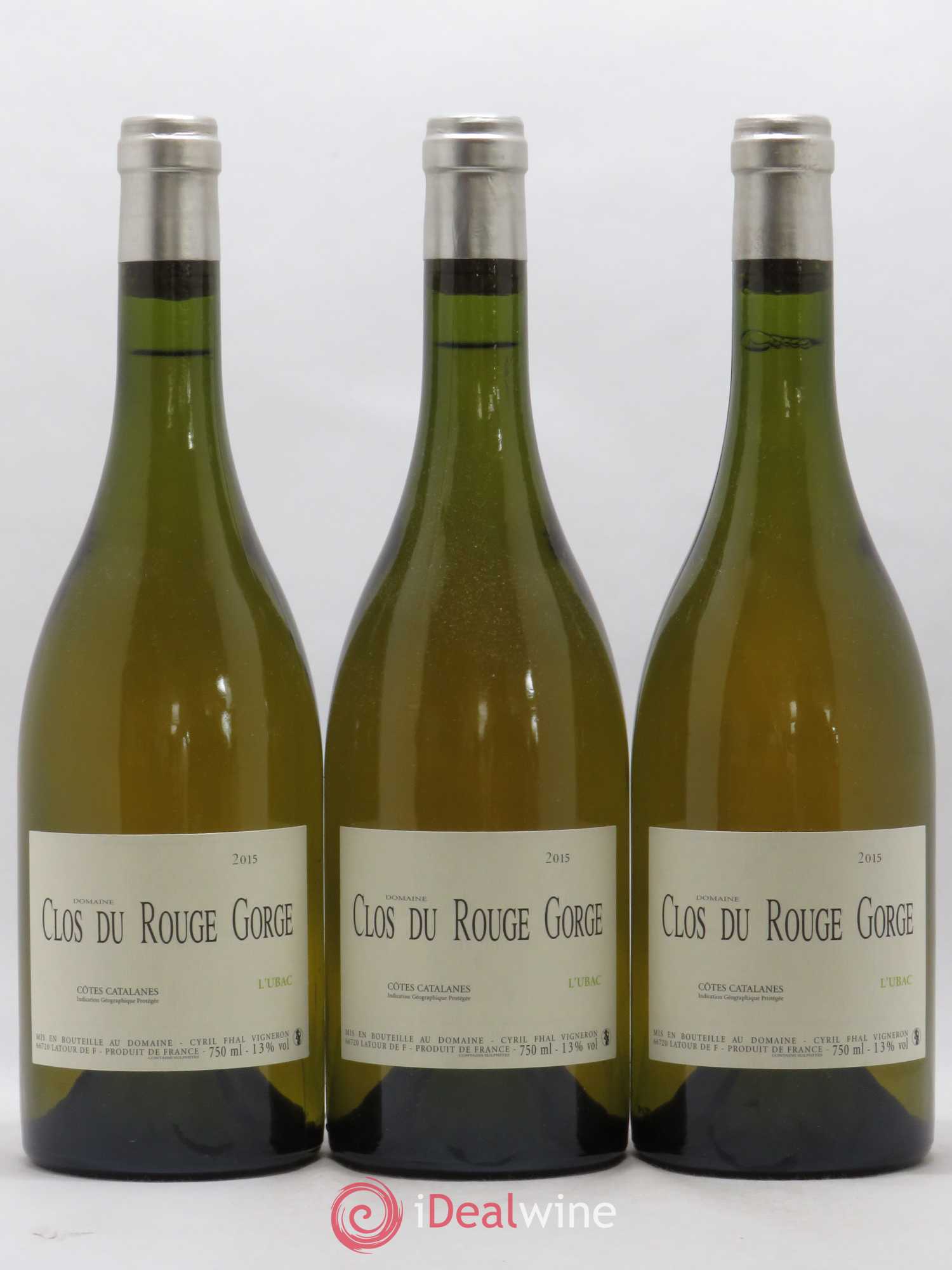 Côtes Catalanes Clos du Rouge Gorge L'Ubac Cyril Fhal 2015 - Lot de 3 bouteilles - 0