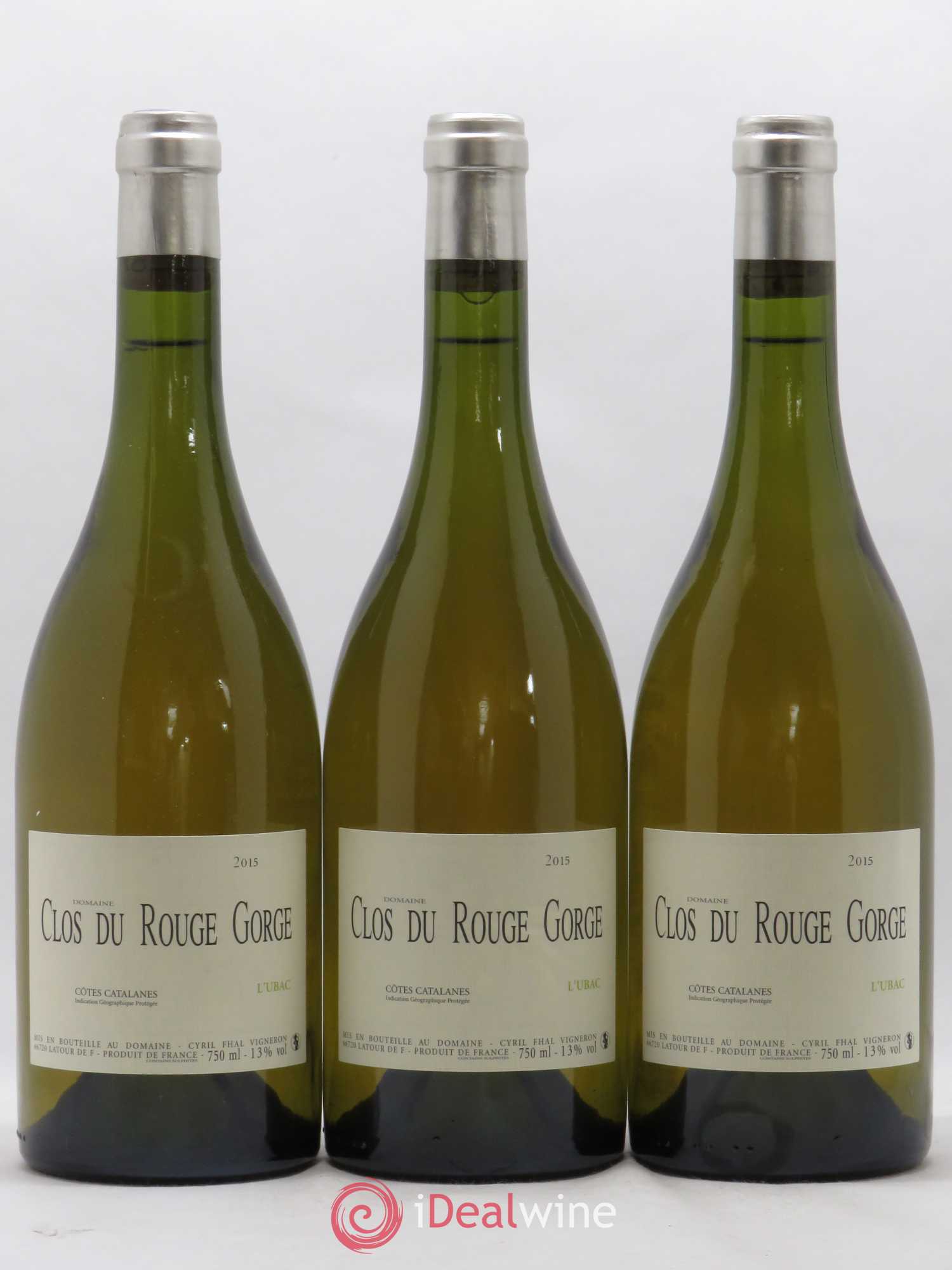 Côtes Catalanes Clos du Rouge Gorge L'Ubac Cyril Fhal 2015 - Lot de 3 bouteilles - 0