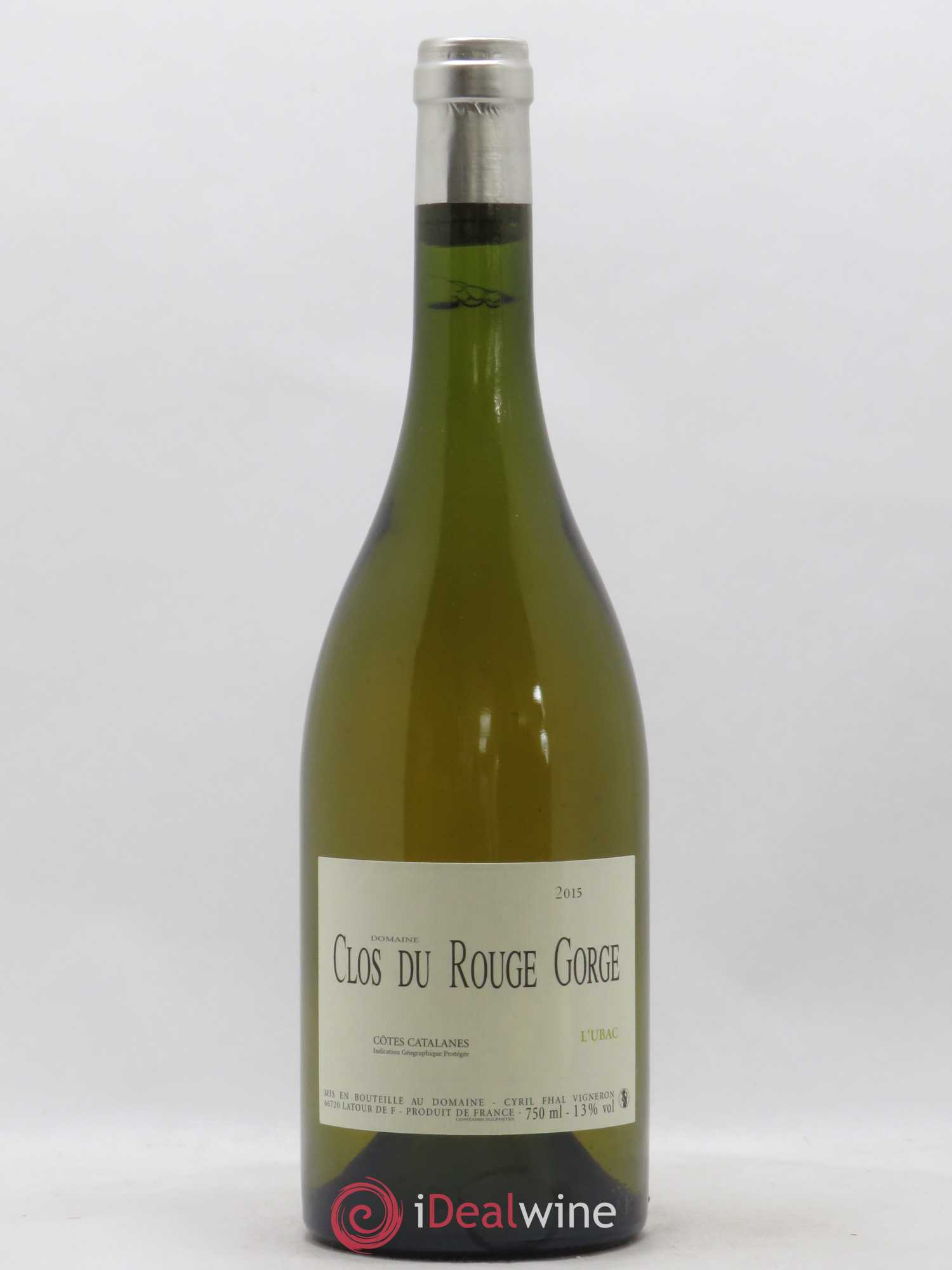Côtes Catalanes Clos du Rouge Gorge L'Ubac Cyril Fhal 2015 - Lot de 1 bouteille - 0