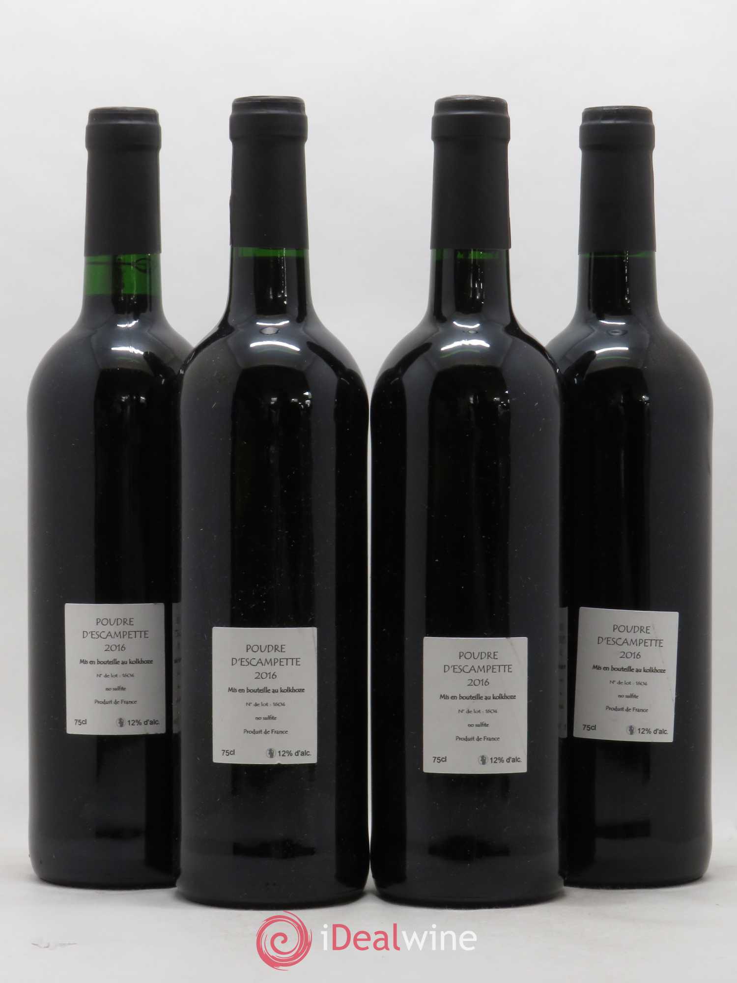 Vin de France Poudre d'Escampette Les Vins du Cabanon - Alain Castex 2016 - Lot de 4 bouteilles - 1