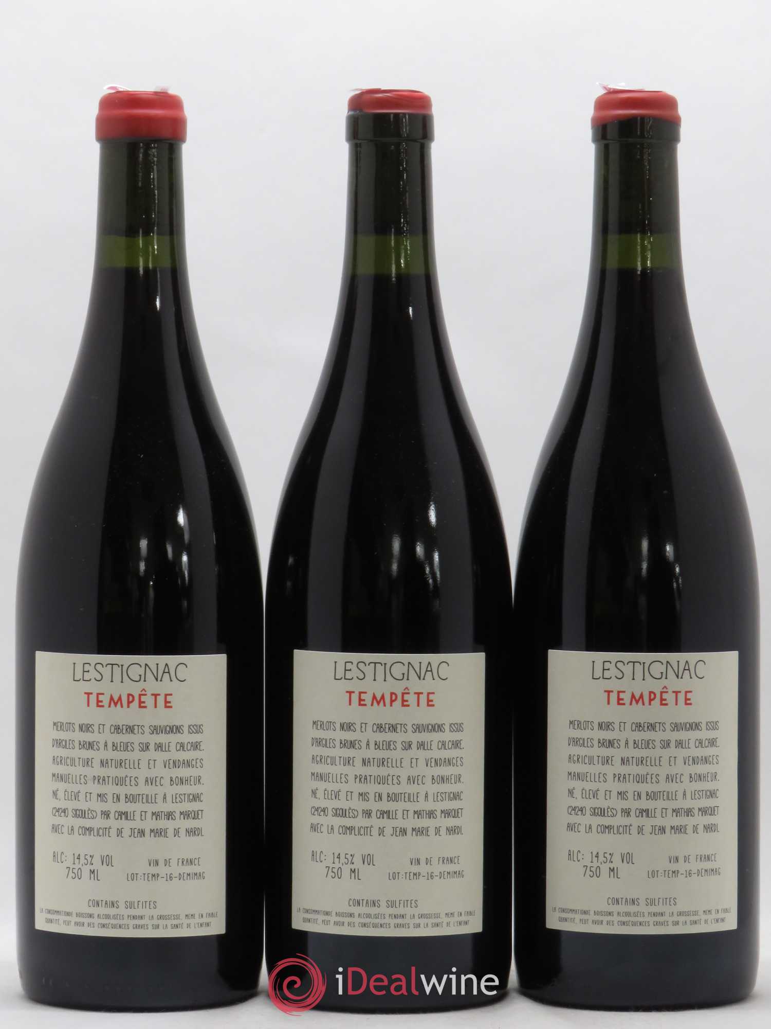 Sud-Ouest Vin de France Tempete Château Lestignac 2016 - Posten von 3 Flaschen - 1