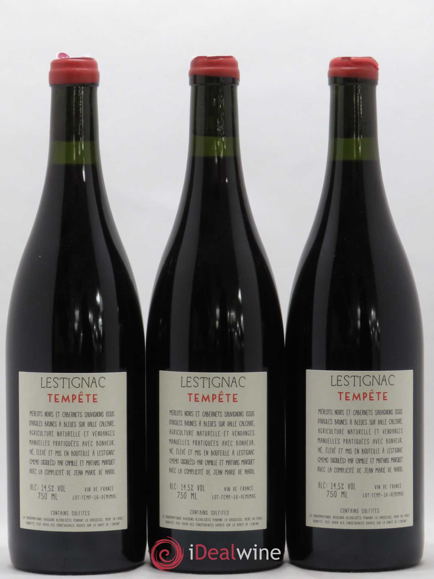 Sud-Ouest Vin de France Tempete Château Lestignac 2016 - Posten von 3 Flaschen - 1