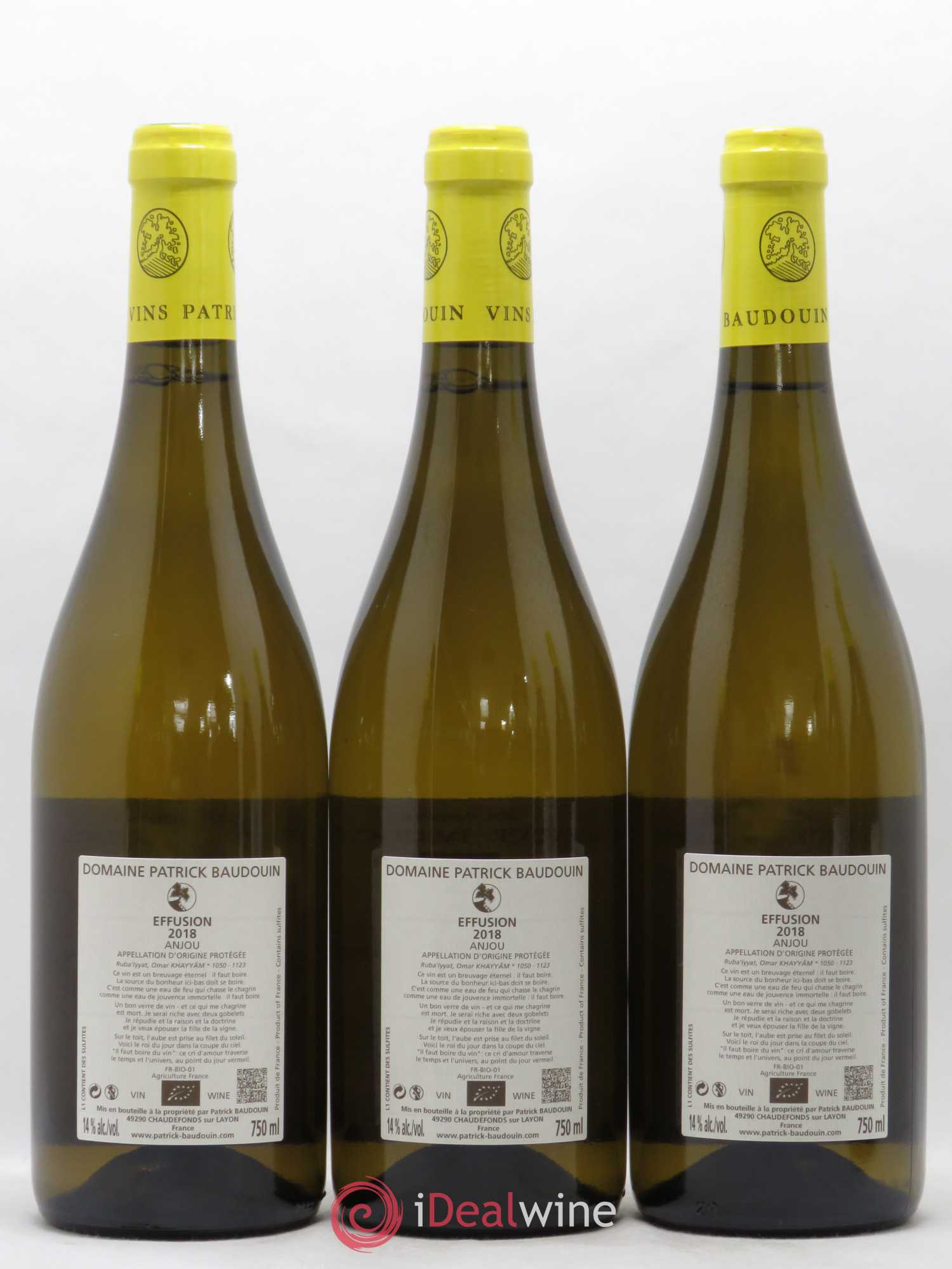 Anjou Effusion Patrick Baudouin 2018 - Lot de 6 bouteilles - 2