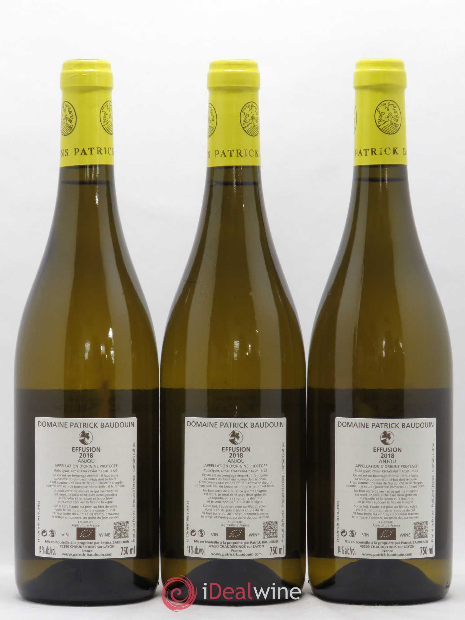 Anjou Effusion Patrick Baudouin 2018 - Lot de 6 bouteilles - 4