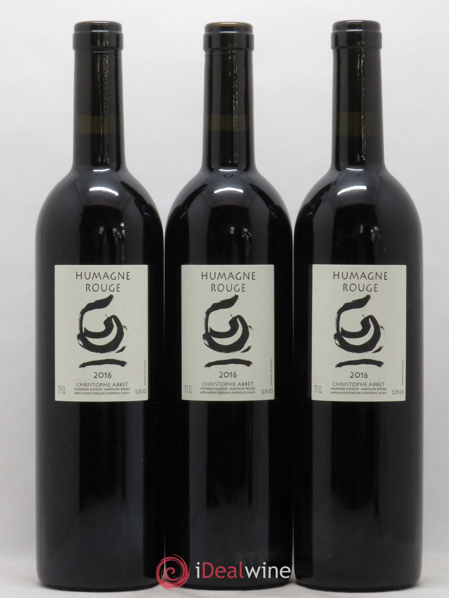 Valais Humagne Rouge Christophe Abbet 2016 - Lot de 3 bouteilles - 0
