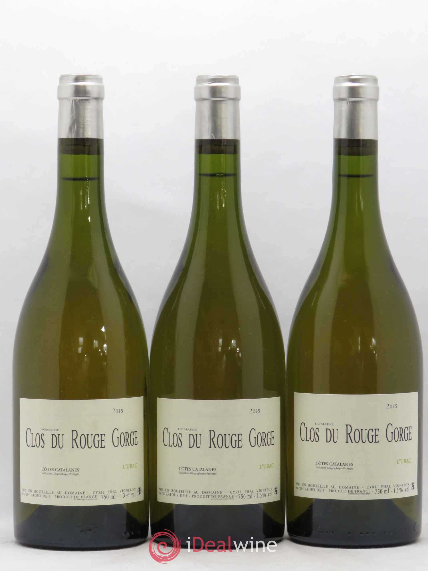 Côtes Catalanes Clos du Rouge Gorge L'Ubac Cyril Fhal 2015 - Lot de 3 bouteilles - 0
