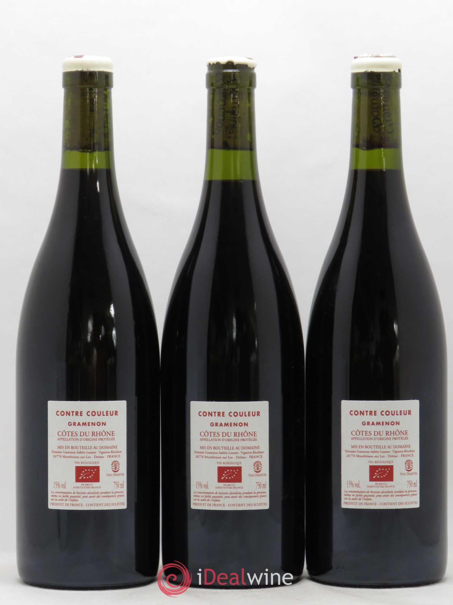 Côtes-du-Rhône Contre-Couleur Gramenon (Domaine) 2017 - Lot de 3 bouteilles - 1