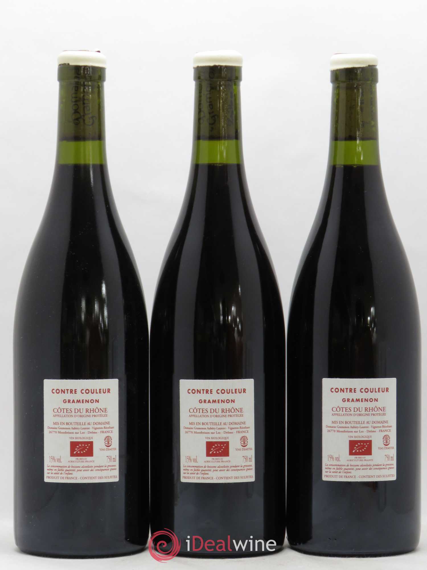Côtes-du-Rhône Contre-Couleur Gramenon (Domaine) 2017 - Lot de 3 bouteilles - 1