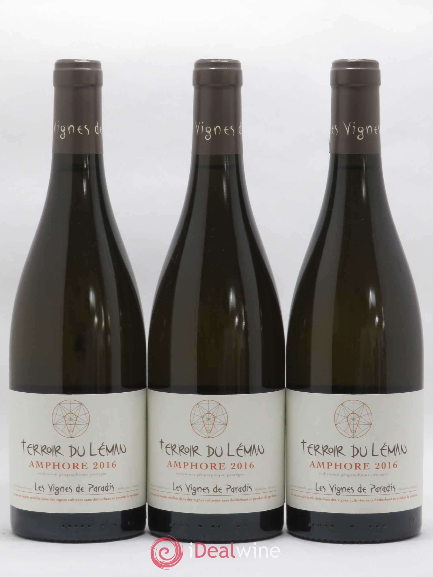 Vin des Allobroges Terroir du Léman Amphore Les Vignes du Paradis 2016 - Lot de 3 bouteilles - 0