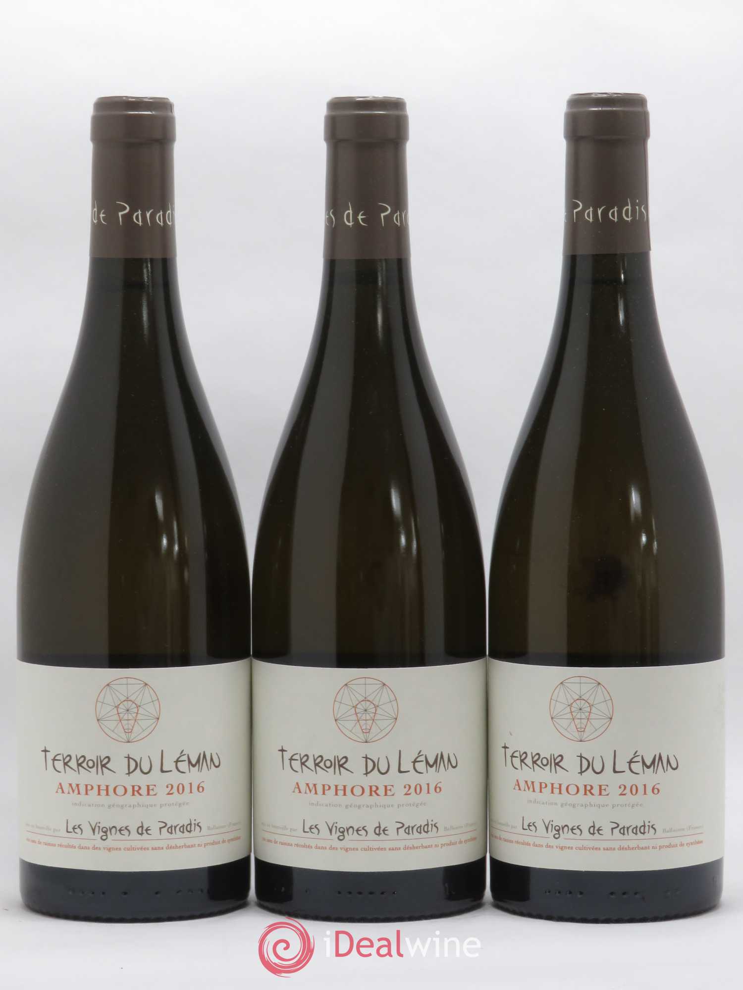 Vin des Allobroges Terroir du Léman Amphore Les Vignes du Paradis 2016 - Lot de 3 bouteilles - 0