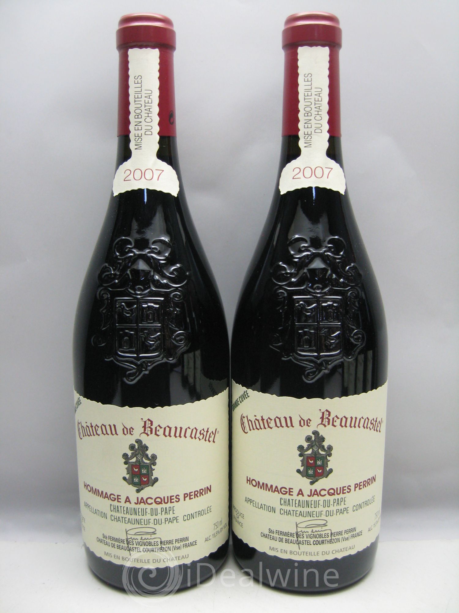 Châteauneuf-du-Pape Château de Beaucastel Hommage à Jacques Perrin Famille Perrin 2007 - Lot de 6 bouteilles - 0