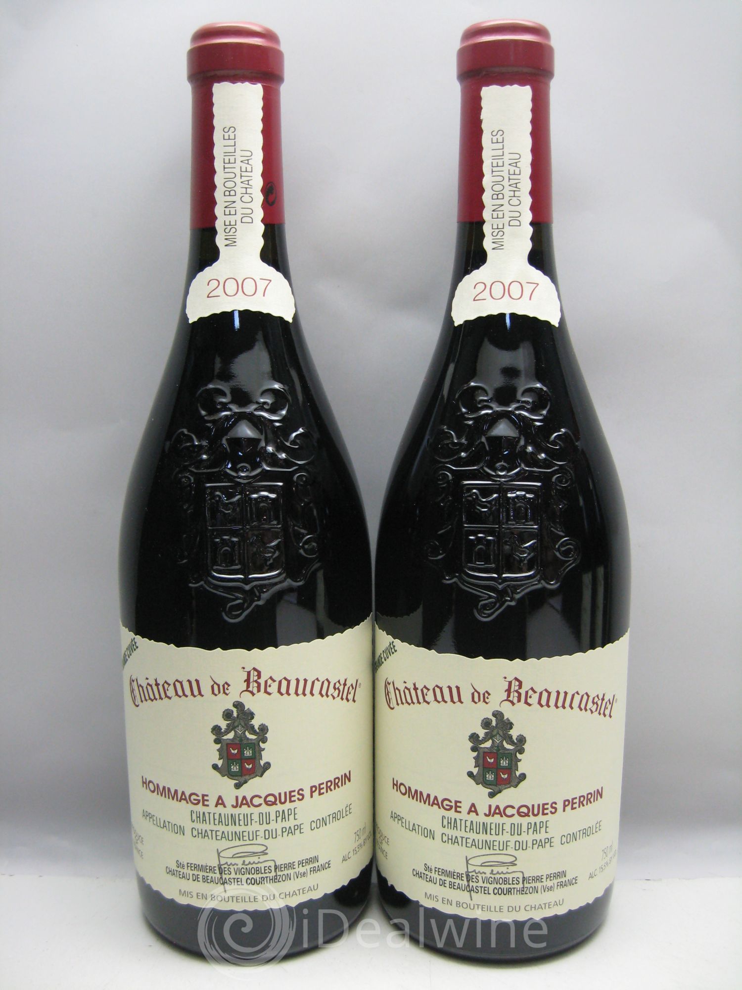 Châteauneuf-du-Pape Château de Beaucastel Hommage à Jacques Perrin Famille Perrin 2007 - Lot de 6 bouteilles - 1
