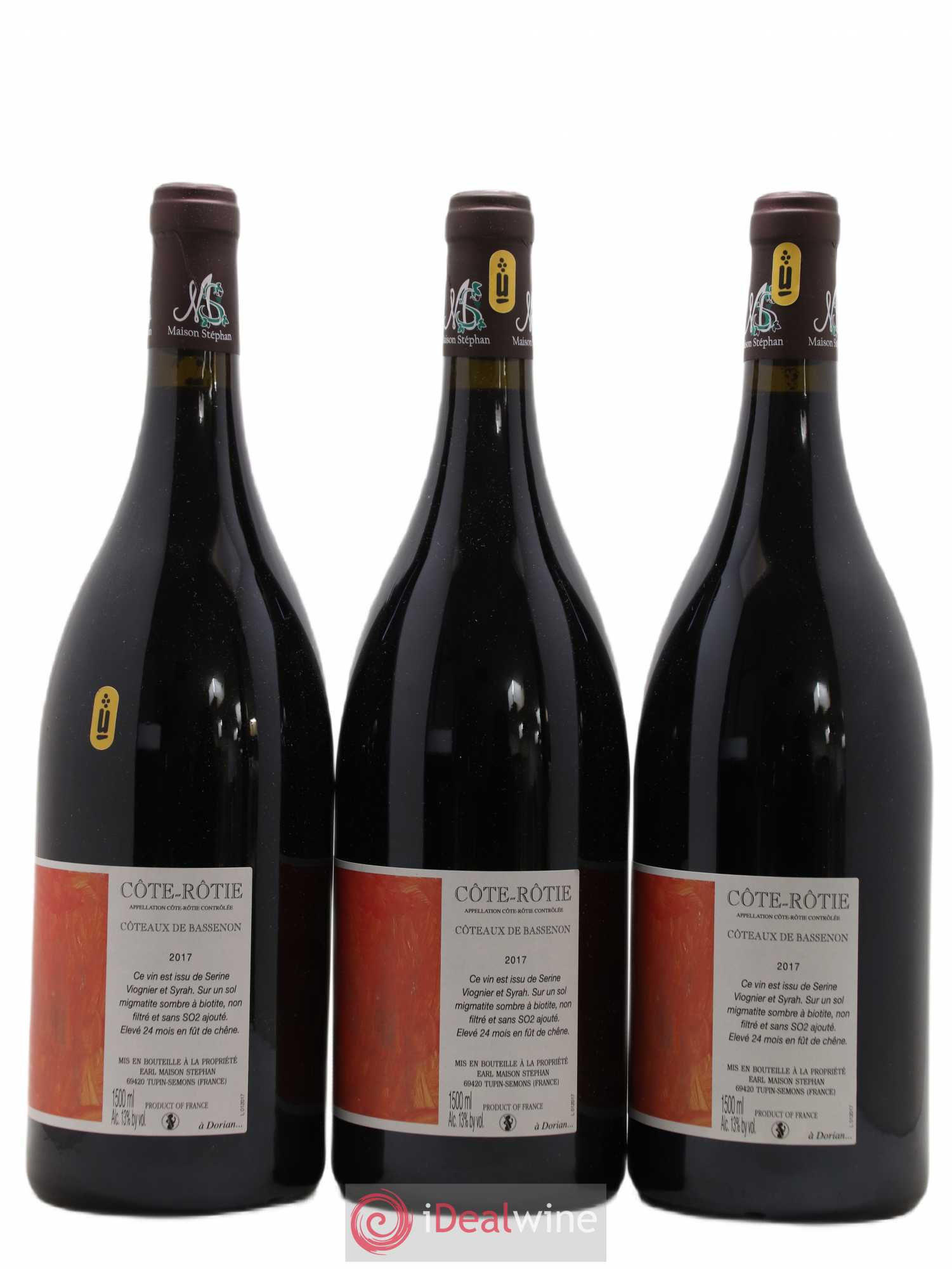 Côte-Rôtie Coteaux de Bassenon Jean-Michel Stephan 2017 - Lot de 3 magnums - 1