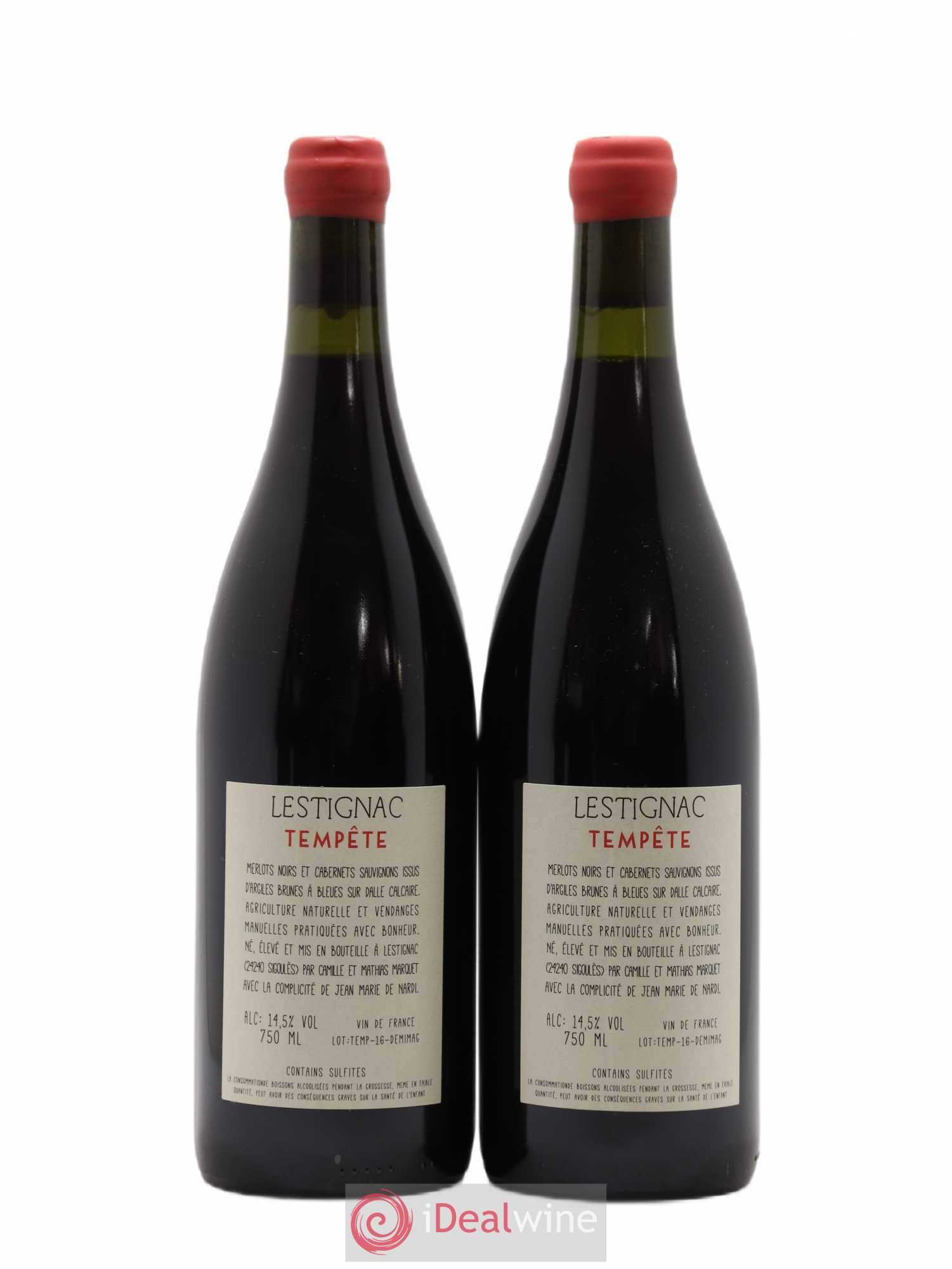 Sud-Ouest Vin de France Tempete Lestignac 2016 - Lot de 2 bouteilles - 1