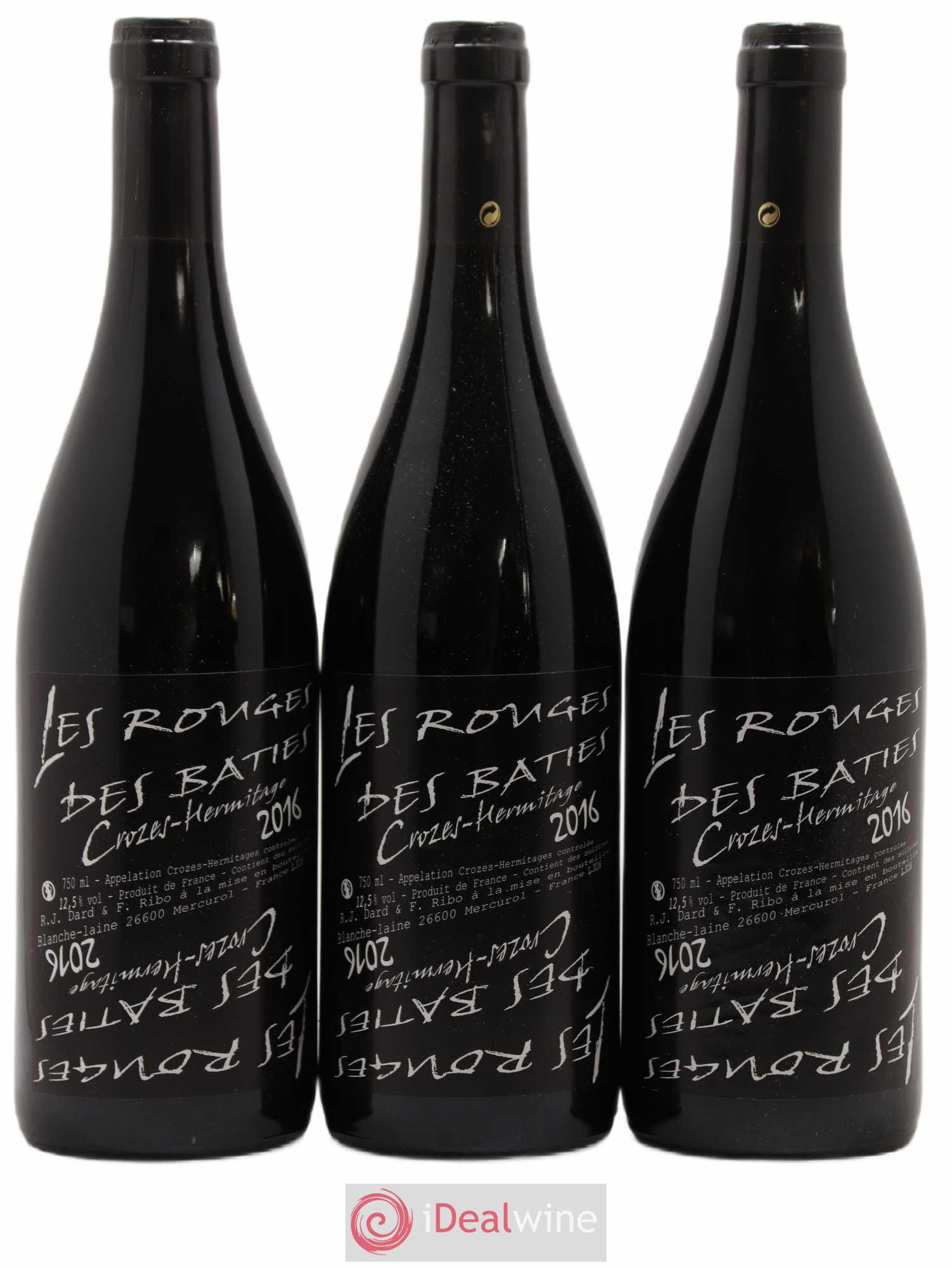 Crozes-Hermitage Les Rouges des Bâties Dard et Ribo (Domaine) 2016 - Lotto di 3 bottiglie - 0