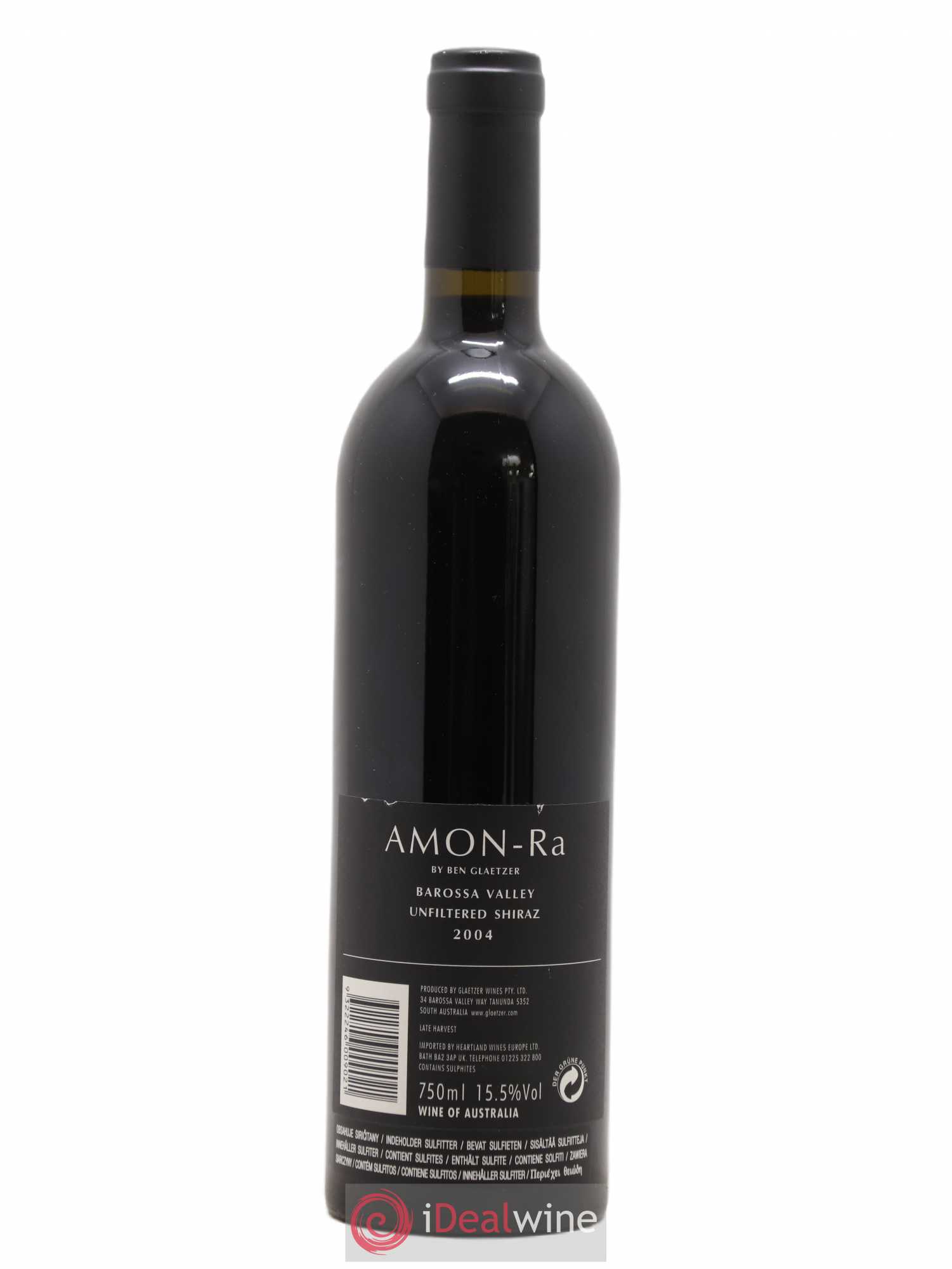 Australie Unfiltered Shiraz Amon Ra Barossa Valley Ben Glaetzer 2004 - Posten von 1 Flasche - 1