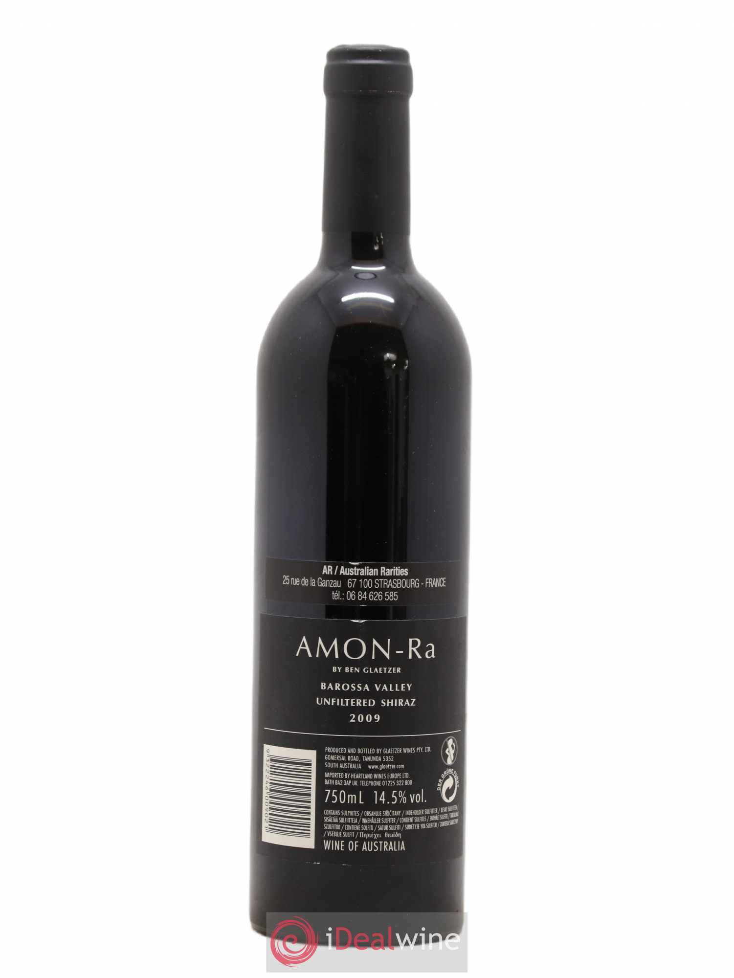 Australie Unfiltered Shiraz Amon Ra Barossa Valley Ben Glaetzer 2009 - Posten von 1 Flasche - 1