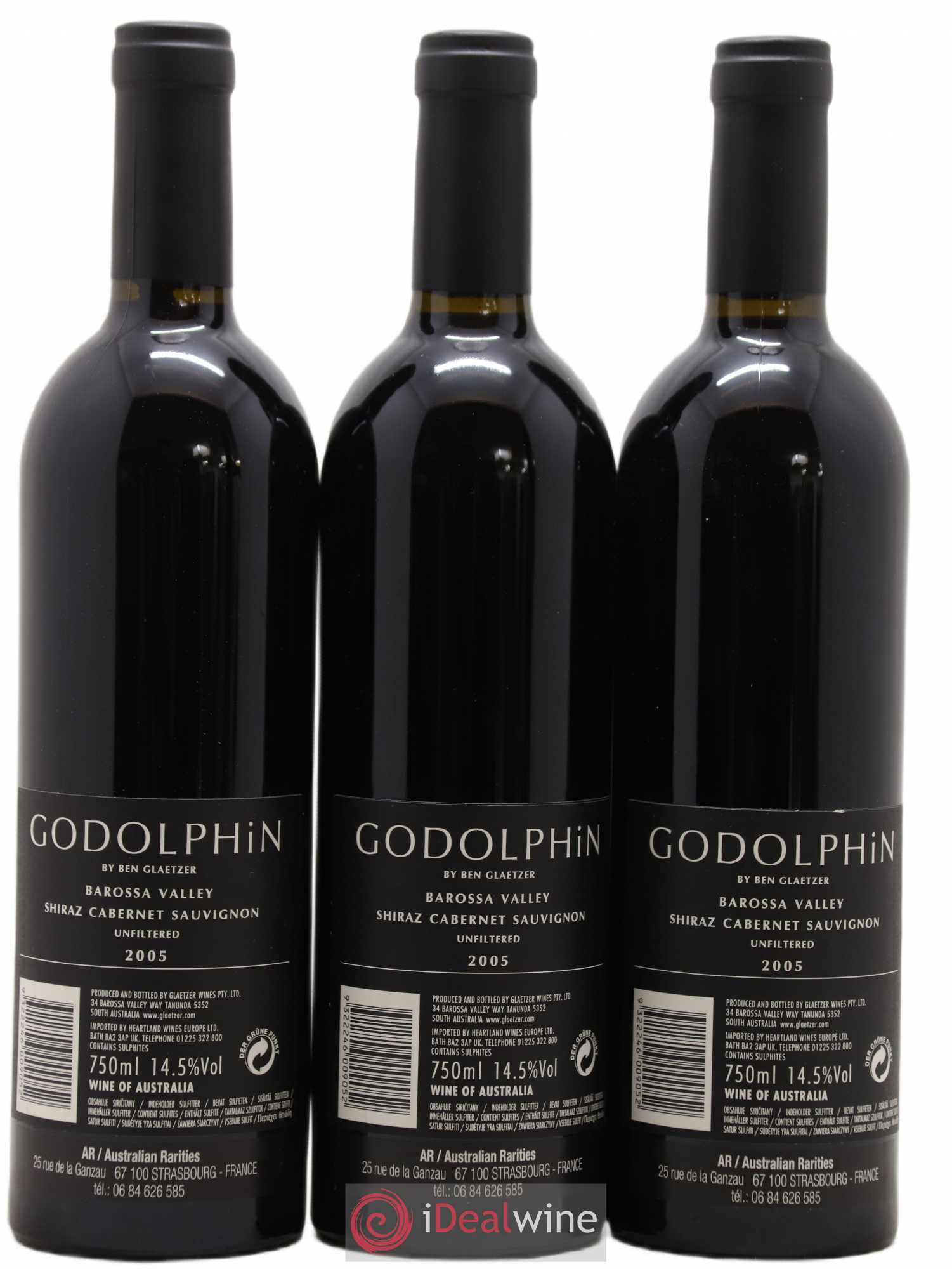 Australie Barossa Valley Godolphin Ben Glaetzer 2005 - Posten von 3 Flaschen - 1