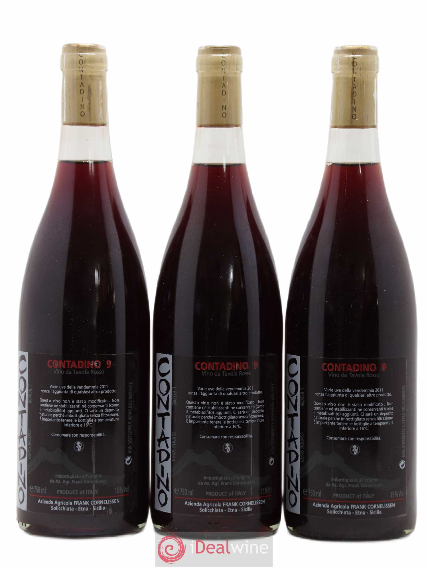Italie Terre Siciliane Contadino 9 Frank Cornelissen 2011 - Posten von 3 Flaschen - 0