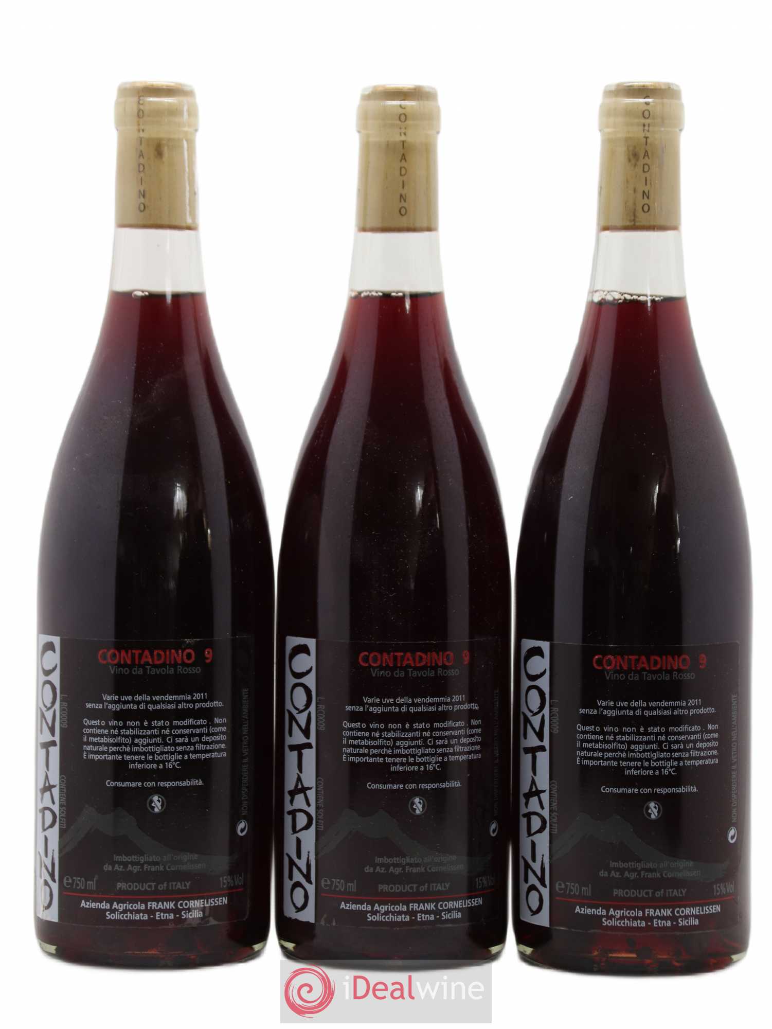 Italie Terre Siciliane Contadino 9 Frank Cornelissen 2011 - Posten von 3 Flaschen - 0