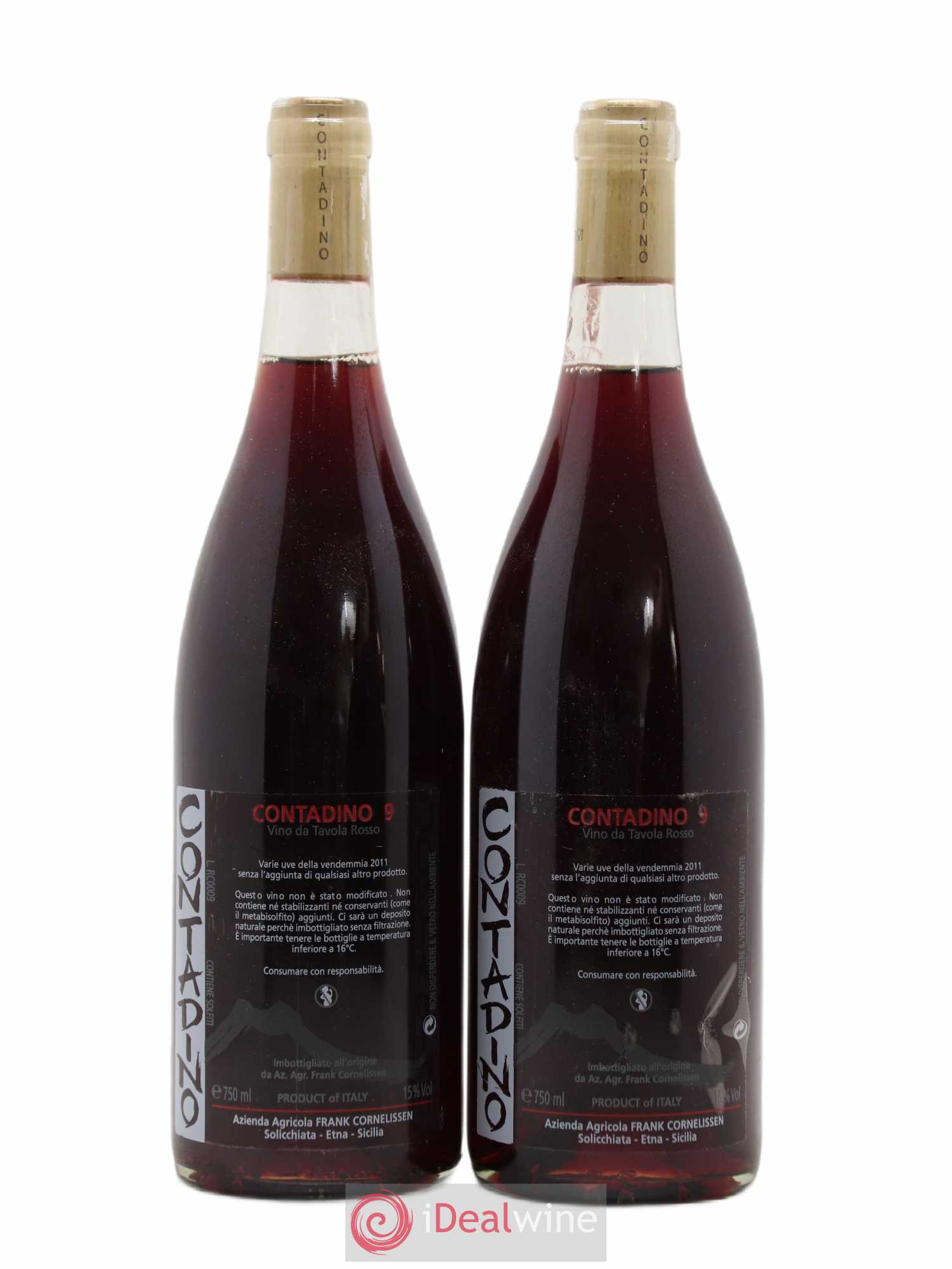 Italie Terre Siciliane Contadino 9 Frank Cornelissen 2011 - Posten von 2 Flaschen - 0