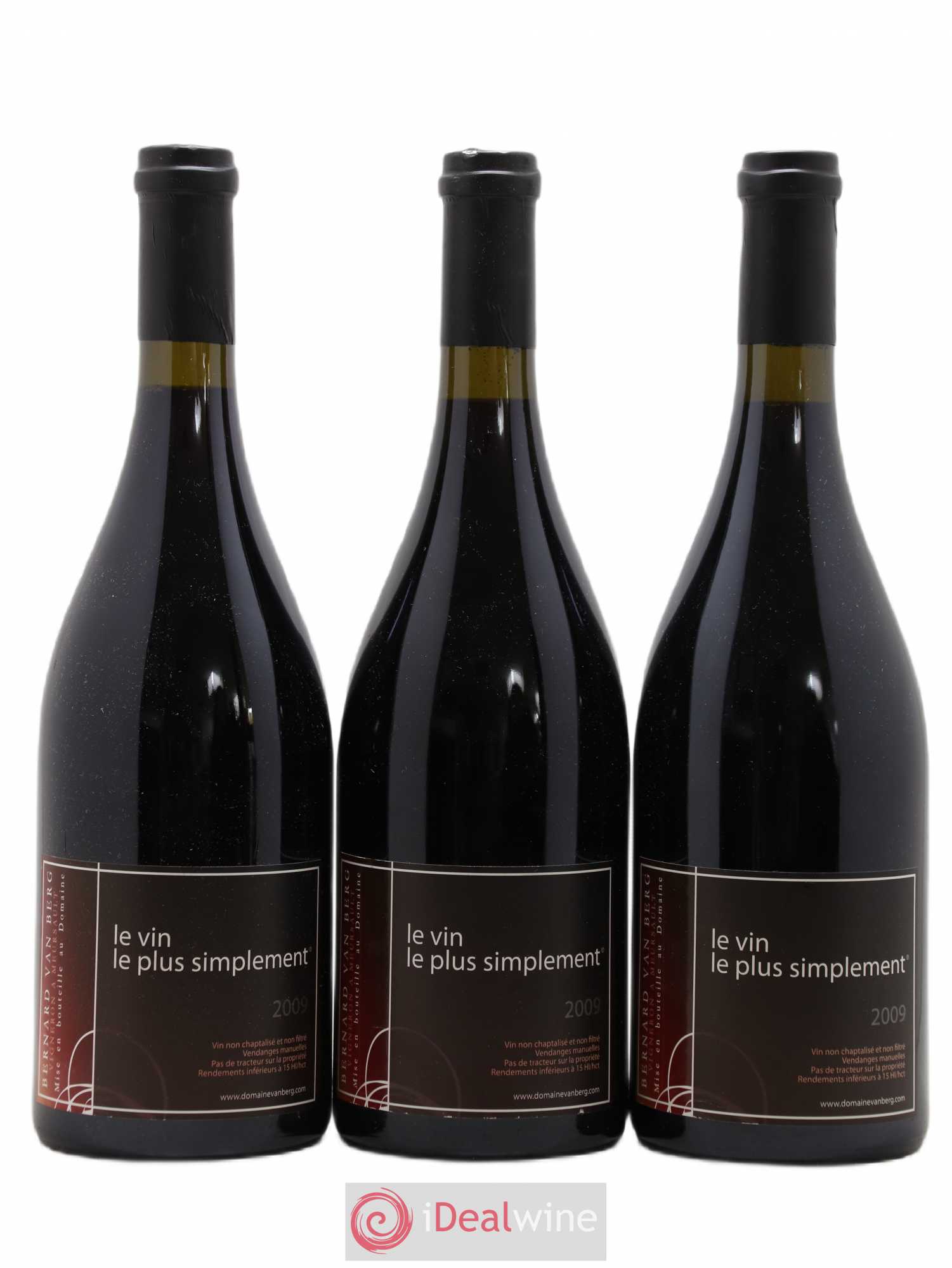 Bourgogne Grand Ordinaire En Busigny Bernard Van Berg Le vin le plus simplement 2009 - Lot de 3 bouteilles - 0